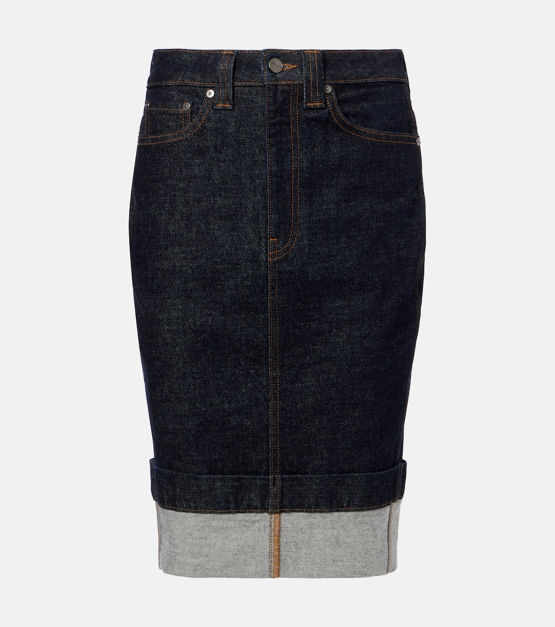 Kendra denim midi skirt | Khaite