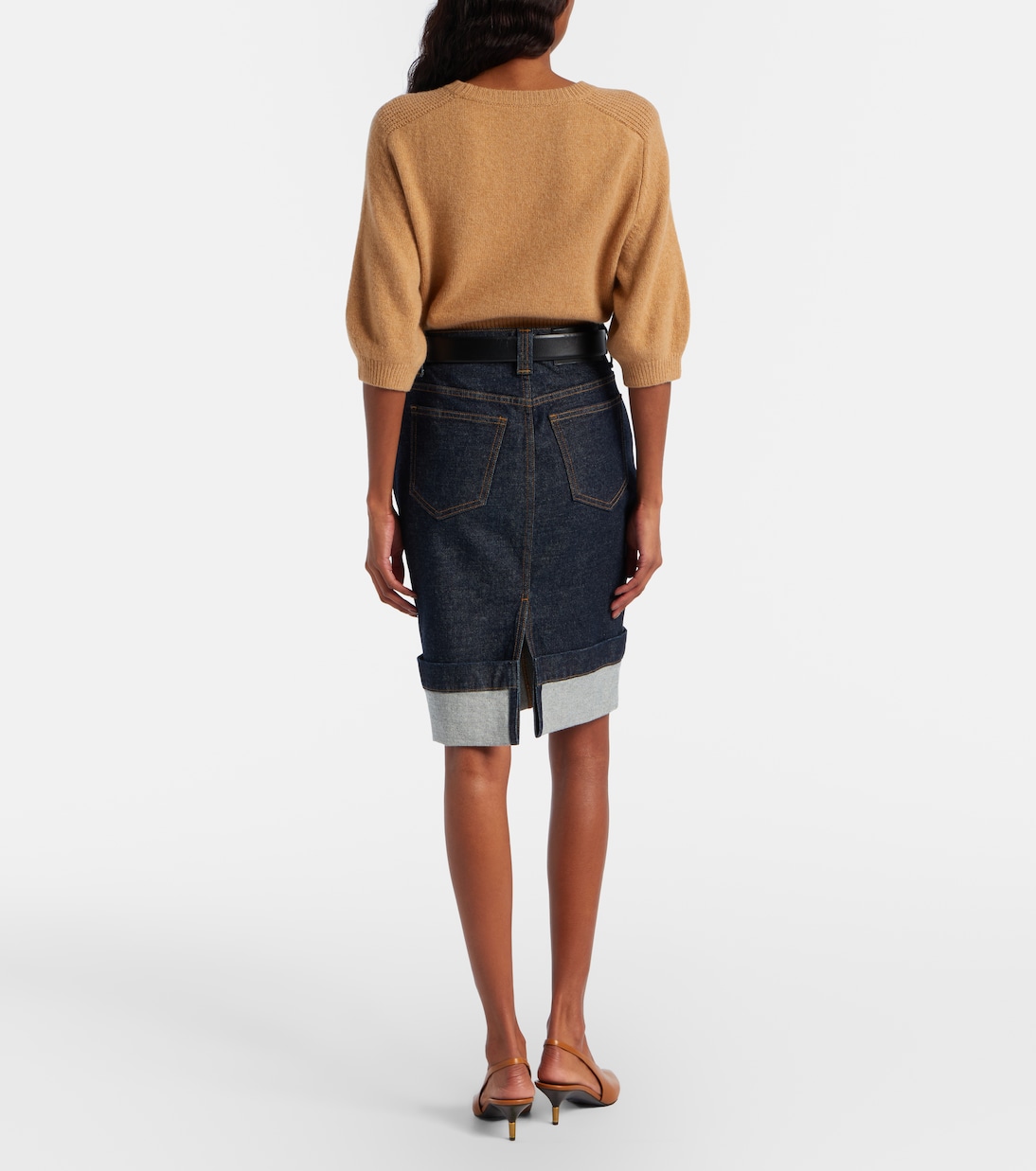 Kendra denim midi skirt | Khaite