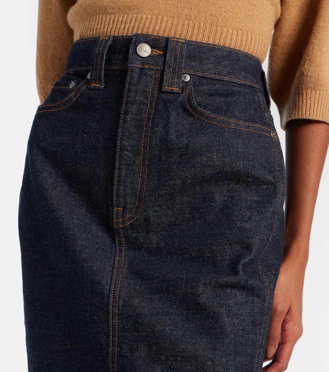 Kendra denim midi skirt | Khaite