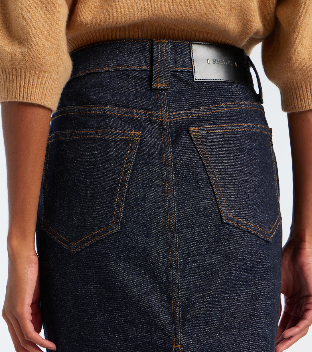 Kendra denim midi skirt | Khaite