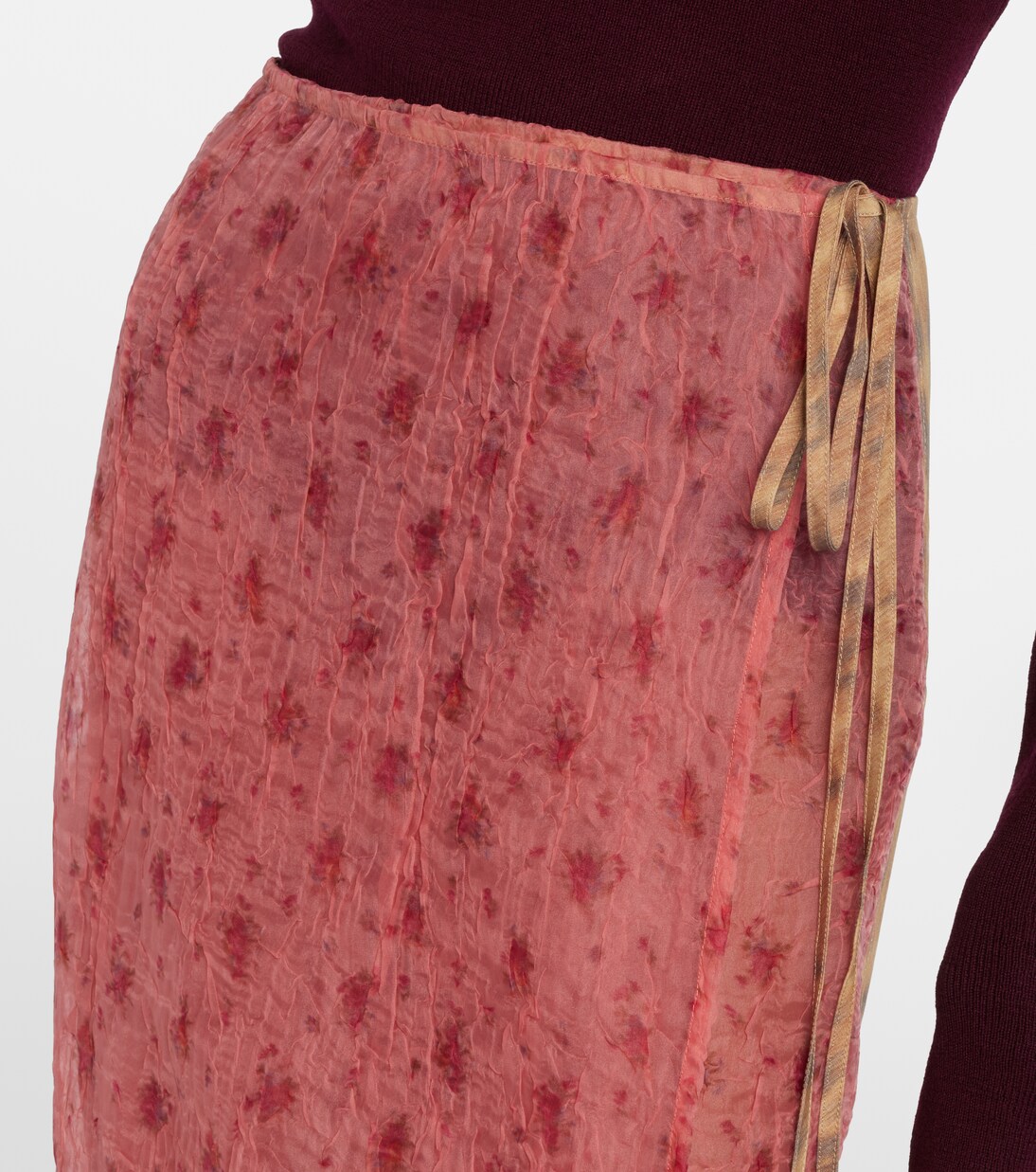 Jupe portefeuille en organza imprimé | Ganni