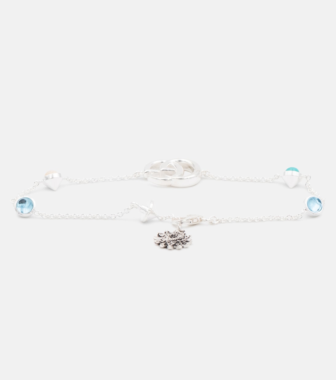 Bracciale in argento sterling GUCCI GG Marmont con dettagli floreali per stile giovane