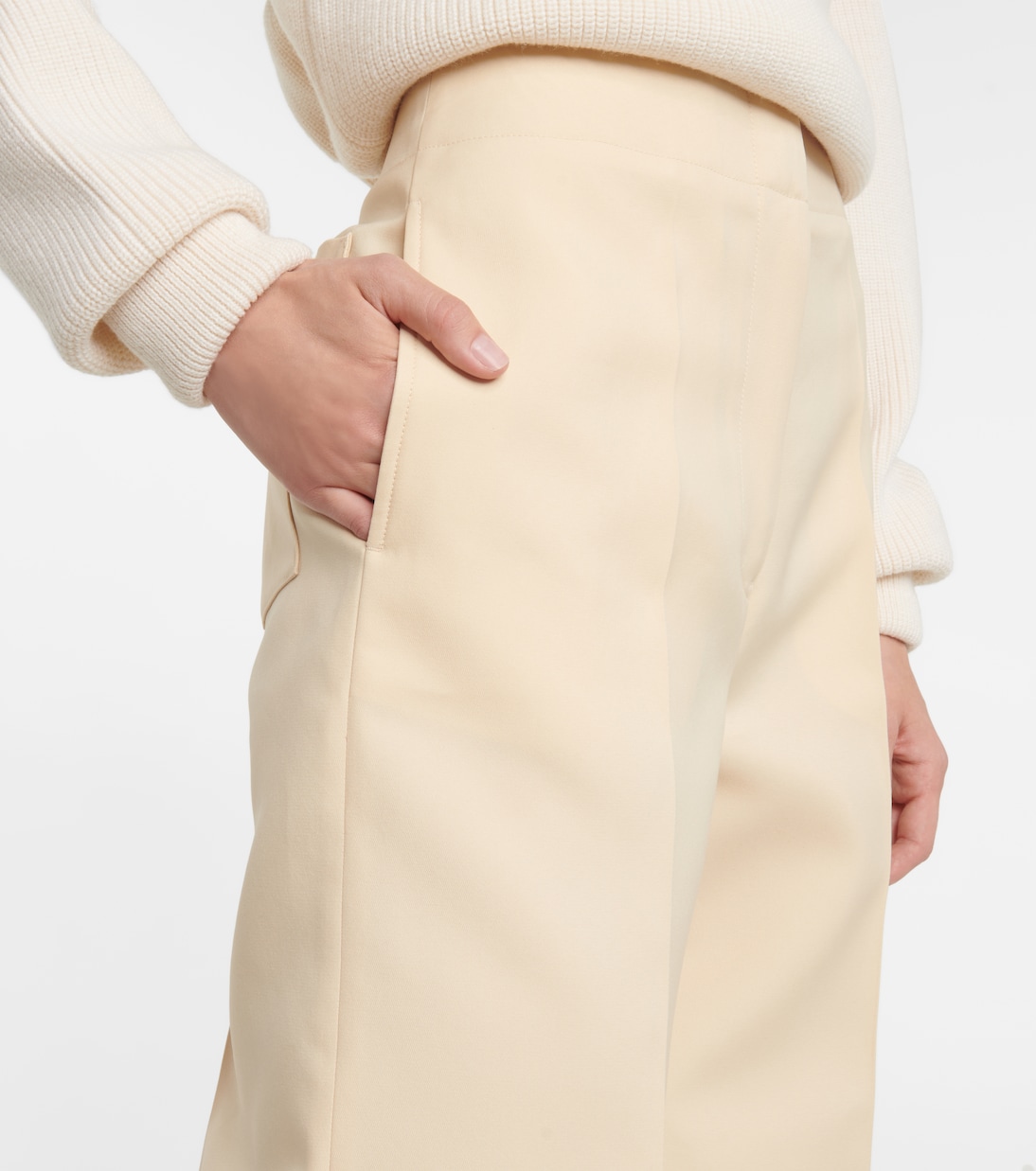 Pantalon tapered à taille haute en soie mélangée | Jil Sander