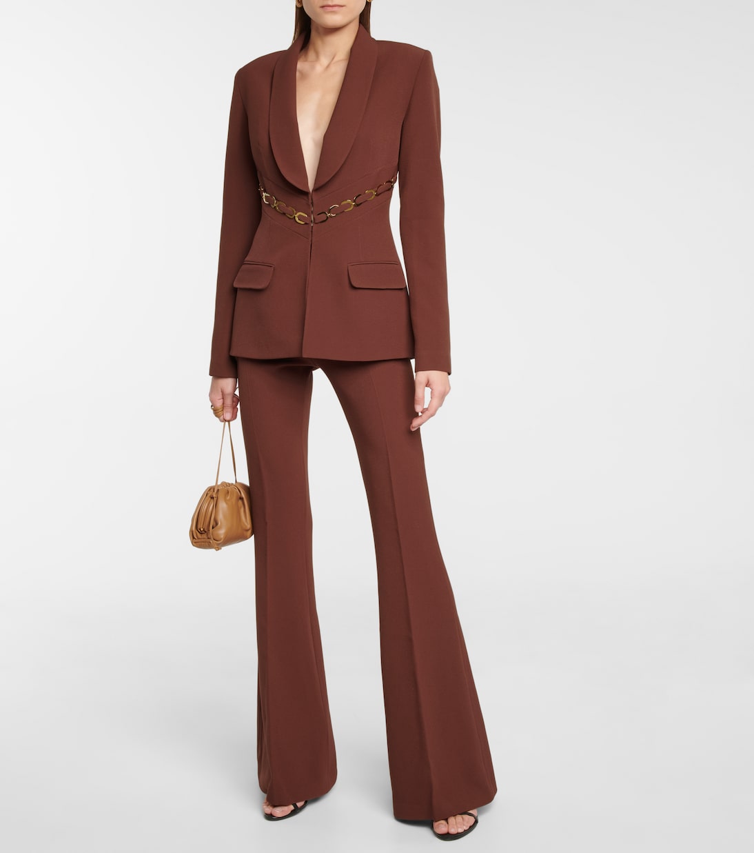 Shannon chain-detail crêpe blazer | Safiyaa