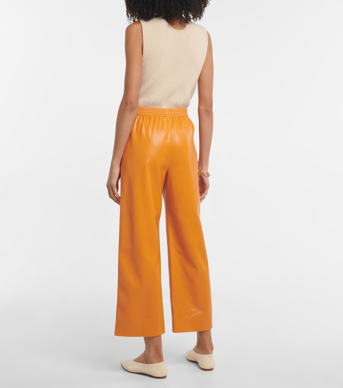 Pantalon ample Odessa en cuir synthétique | Nanushka