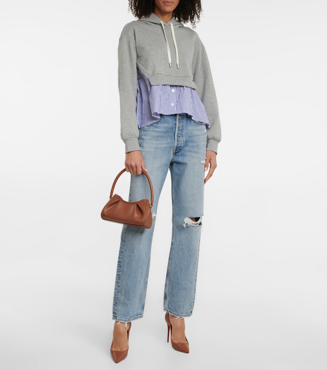 Hockley poplin-paneled hoodie | Veronica Beard