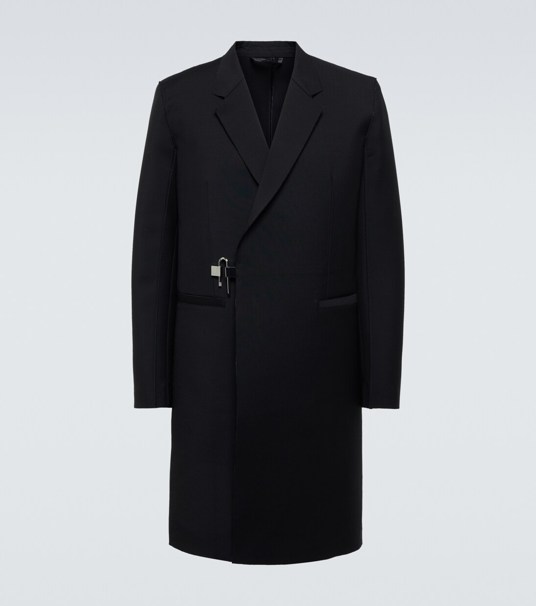 Wool and mohair coat with padlock closure in black Givenchy Mytheresa