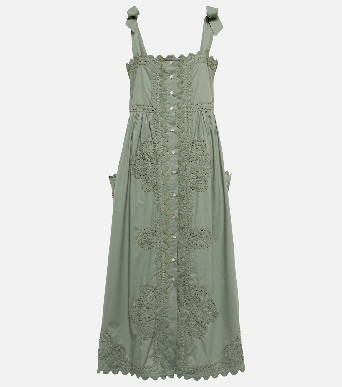 Embroidered cotton midi dress | Juliet Dunn