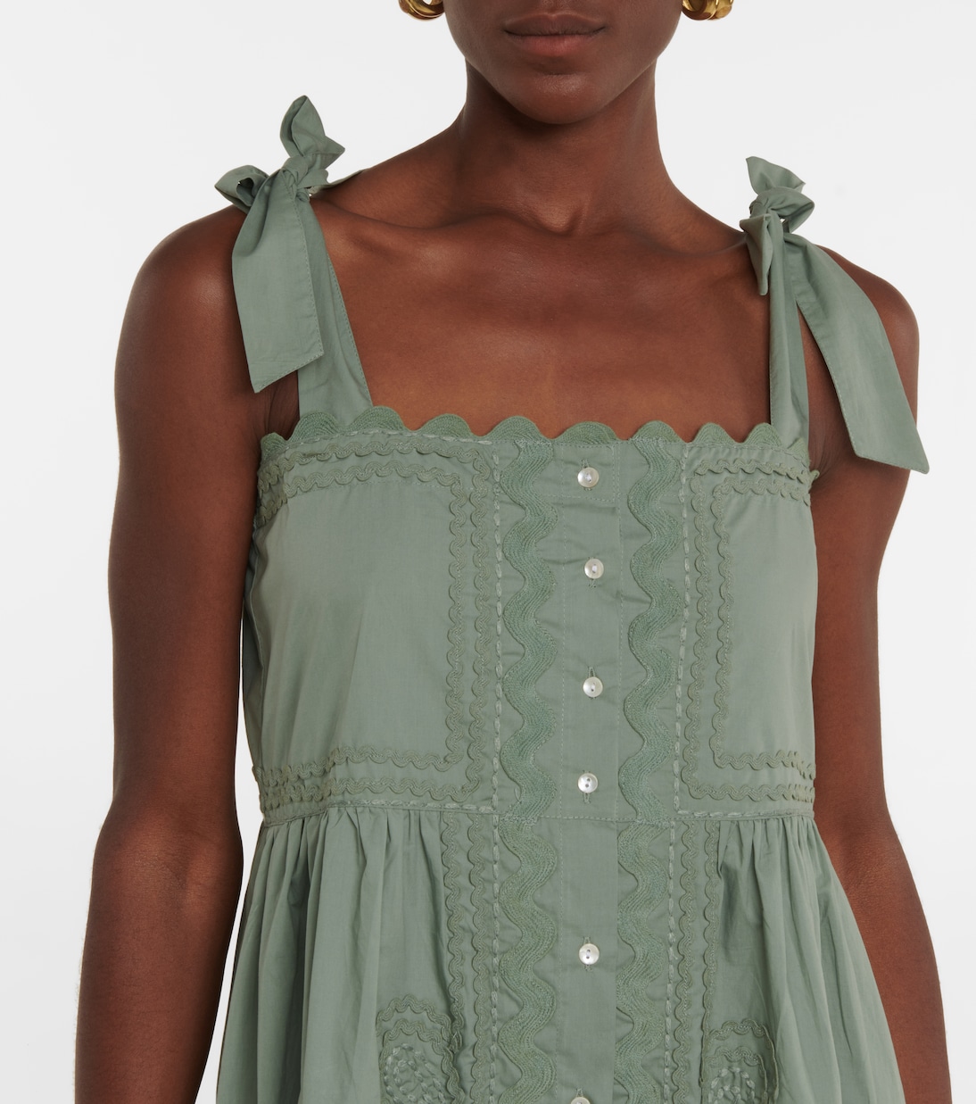 Embroidered cotton midi dress | Juliet Dunn
