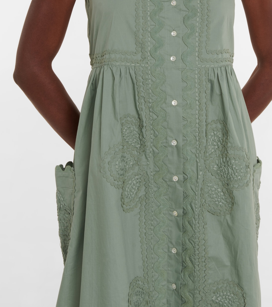 Embroidered cotton midi dress | Juliet Dunn