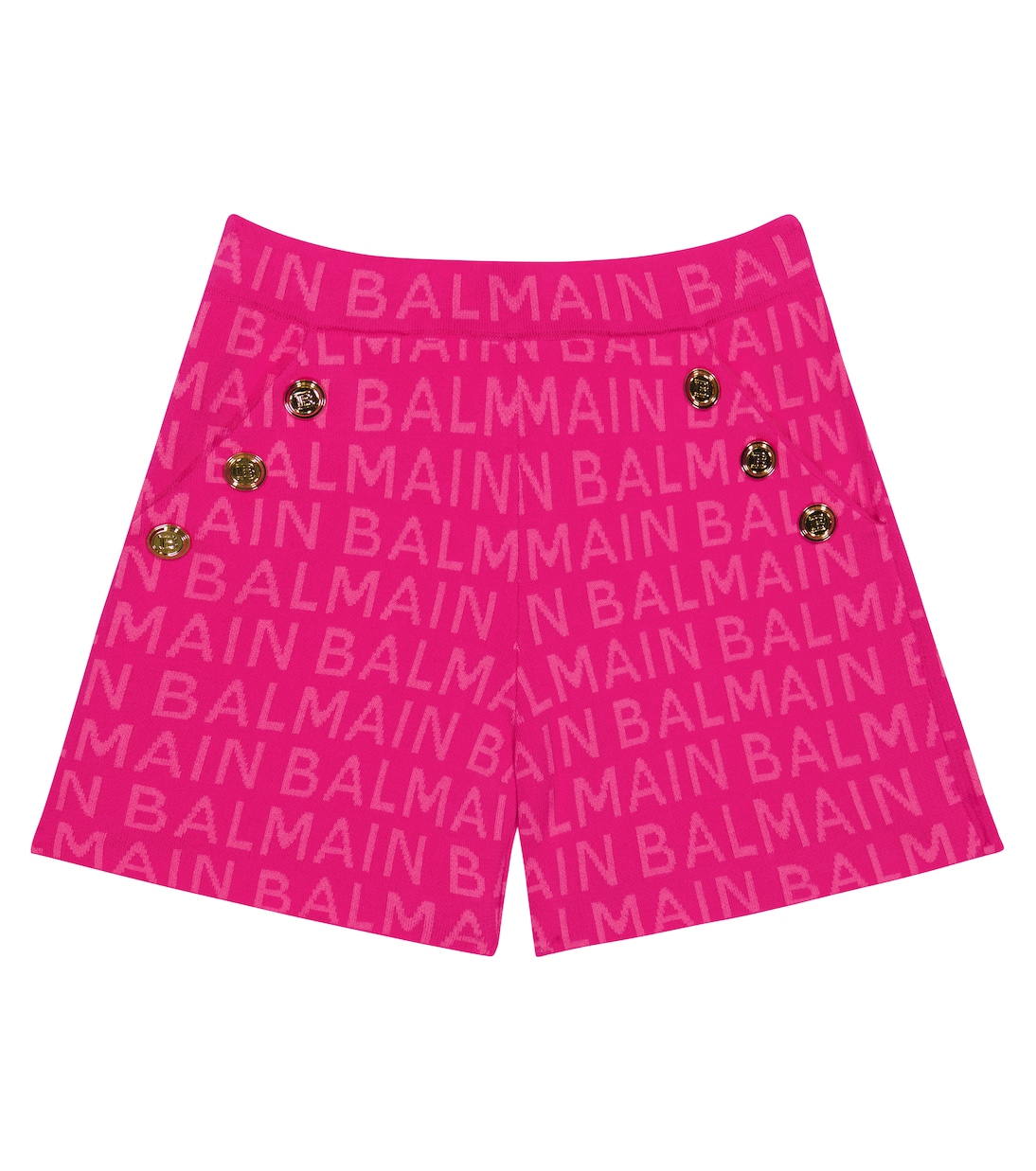 Shorts en jaquard de mezcla de algodón | Balmain Kids