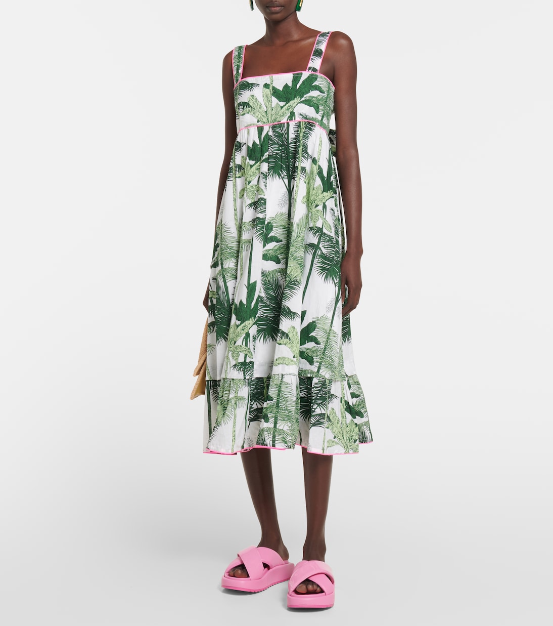 Printed cotton midi dress | Juliet Dunn