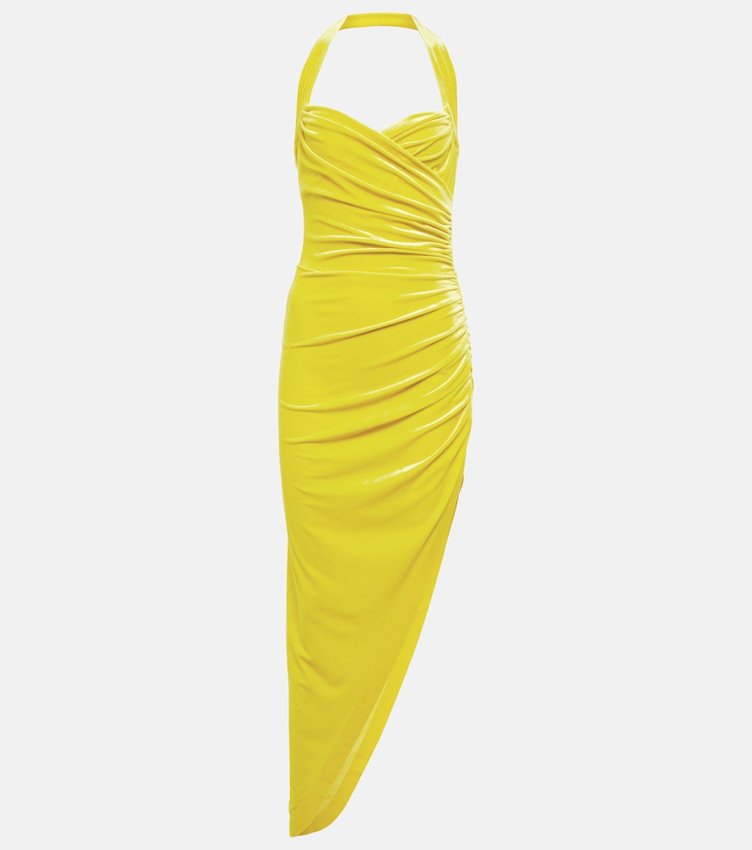 Robe midi Cayla asymétrique en velours | Norma Kamali