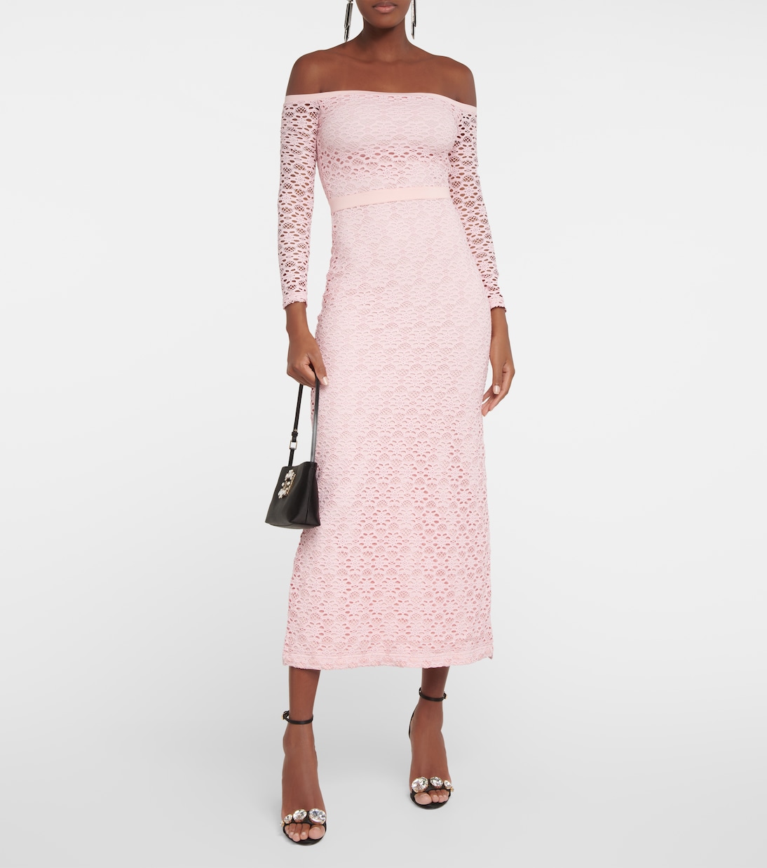 Off-Shoulder-Midikleid aus Spitze | Giambattista Valli