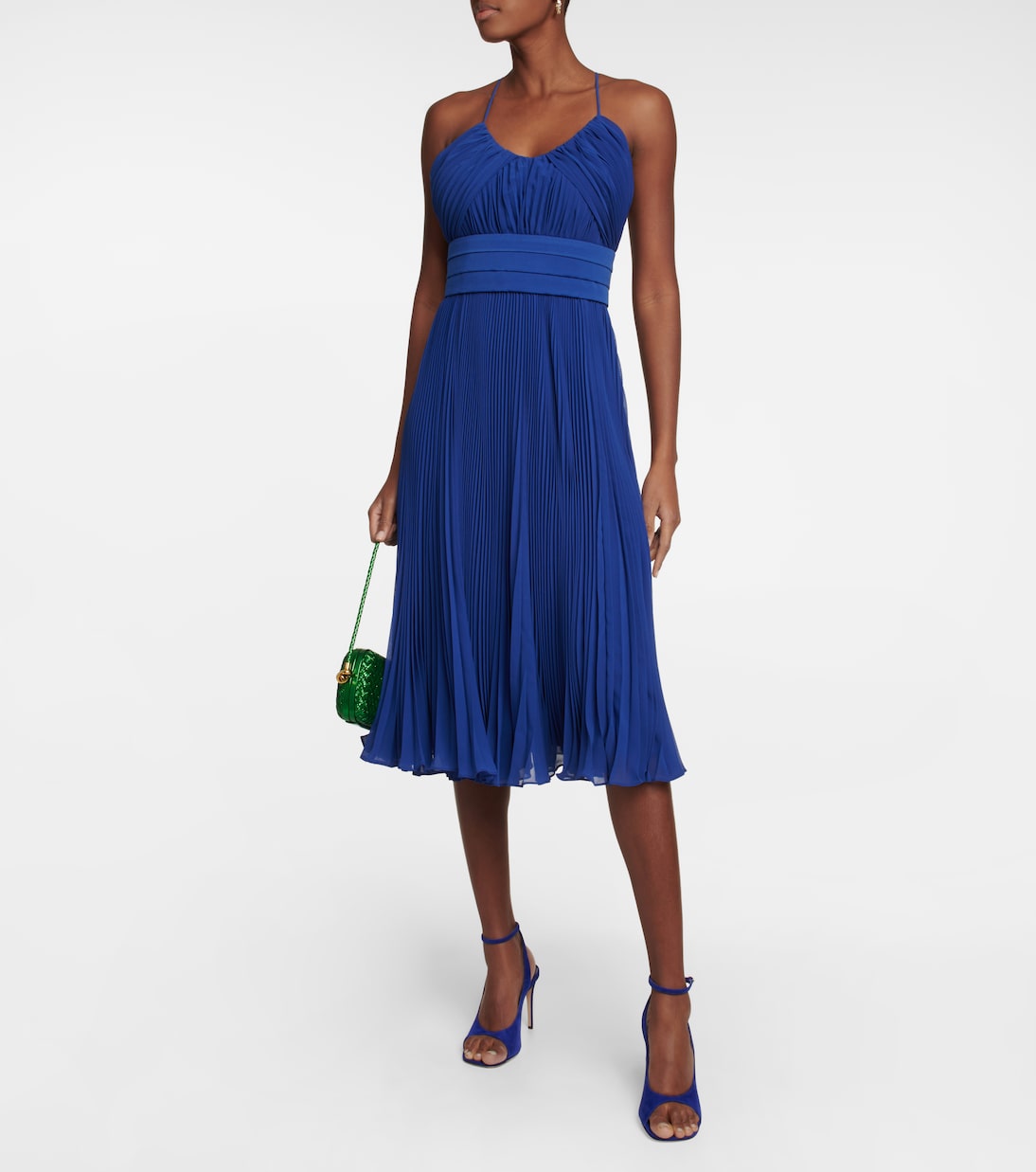 Clarino pleated georgette midi dress | Max Mara
