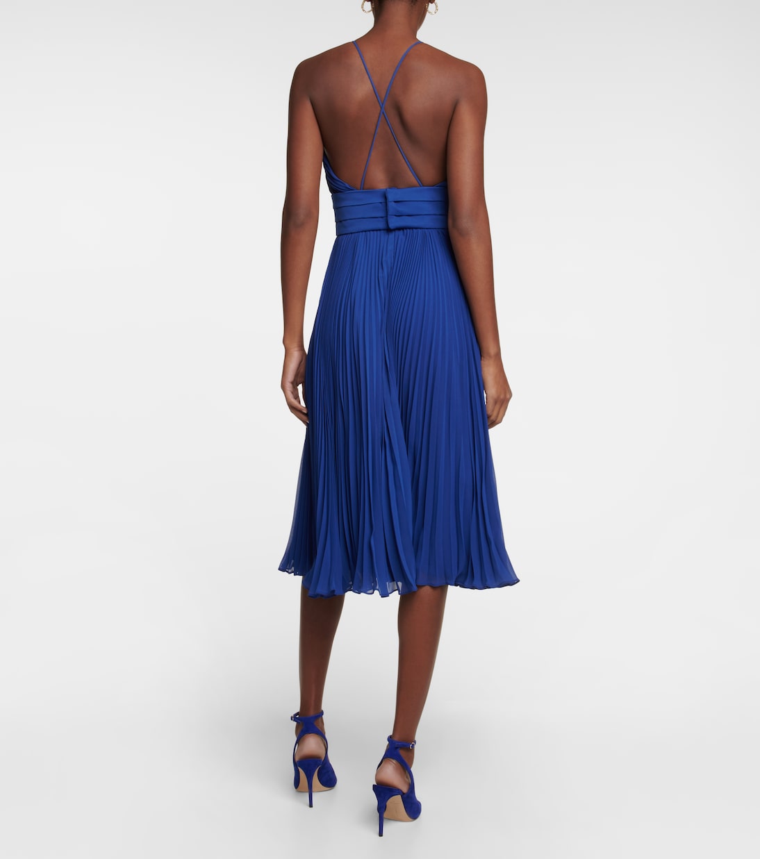 Clarino pleated georgette midi dress | Max Mara