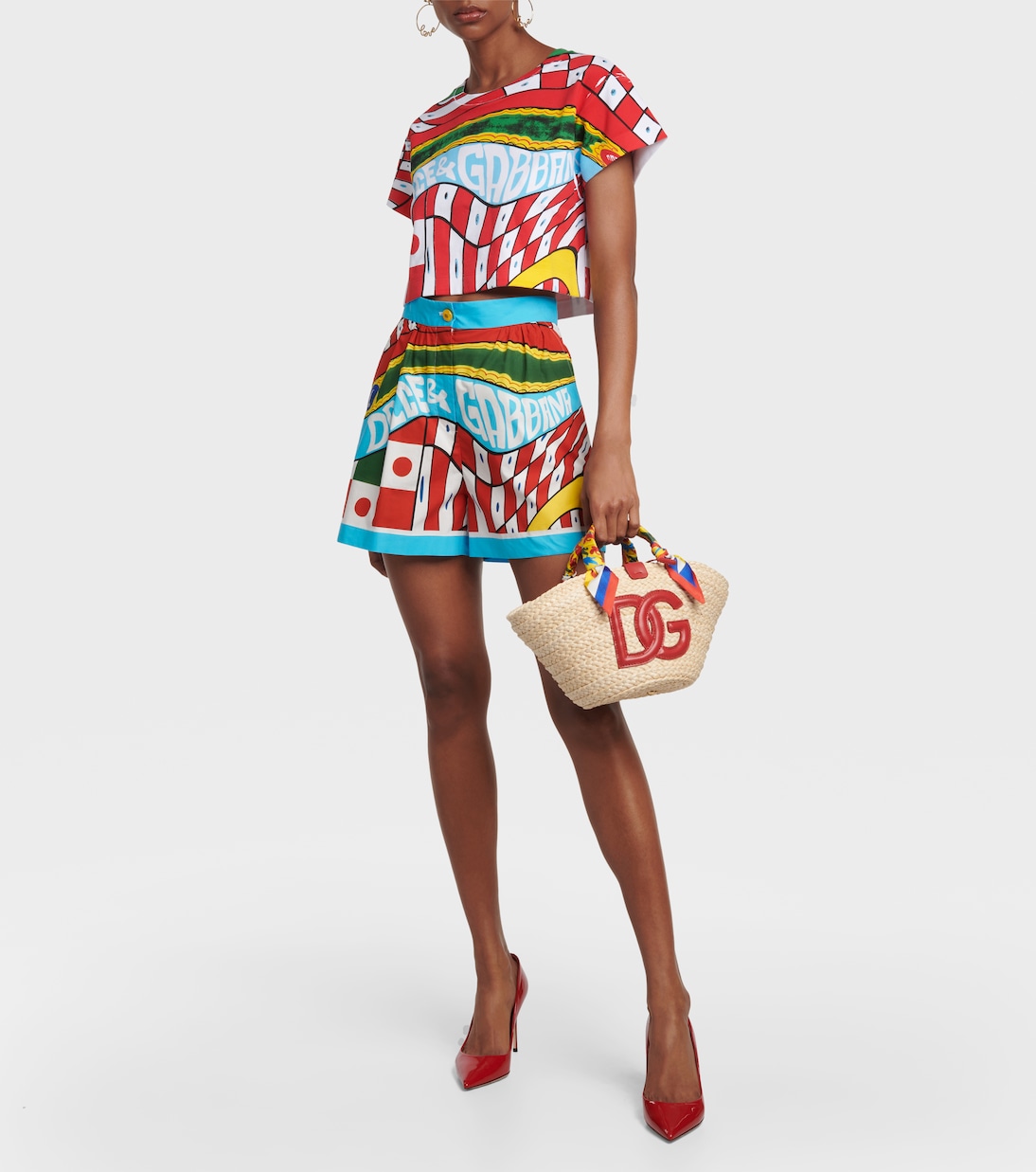 Bolso cesta Kendra Small Carretto de paja | Dolce&Gabbana
