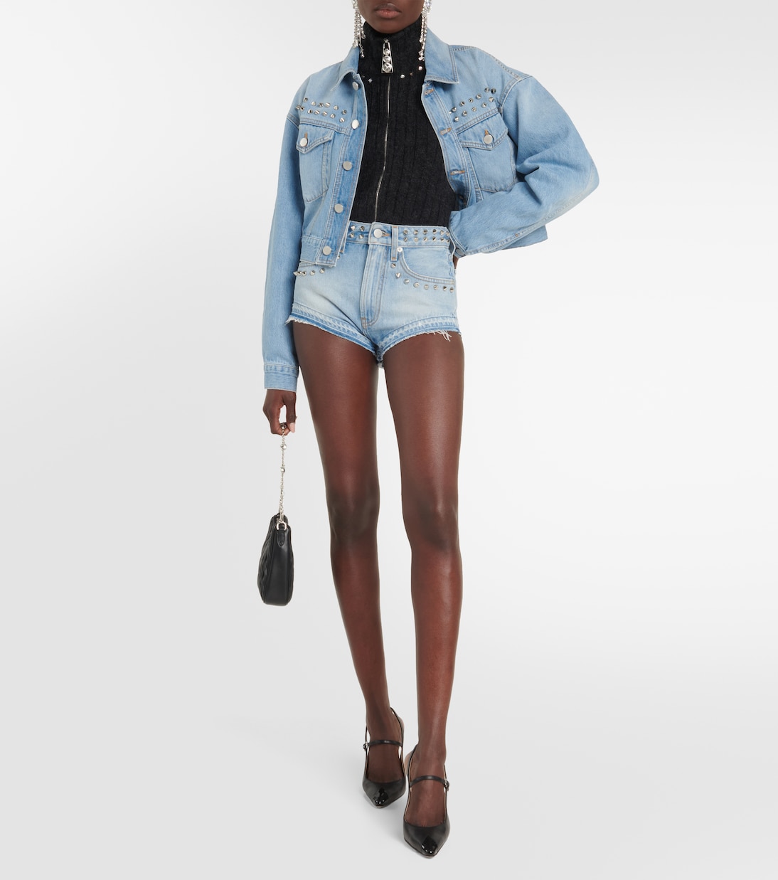 Shorts di jeans a vita media | Alessandra Rich