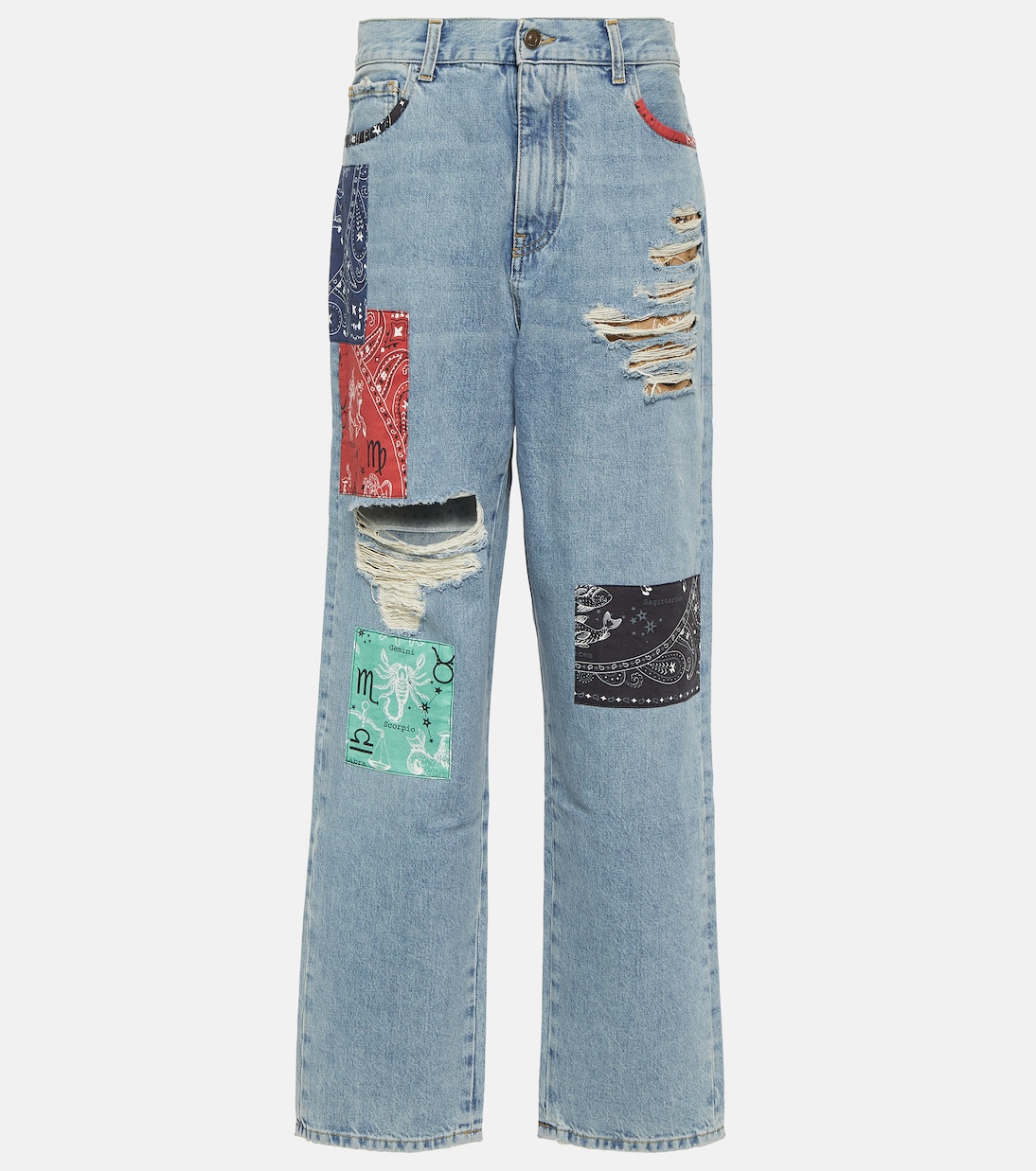 The Twelve Signs patchwork jeans | Alanui