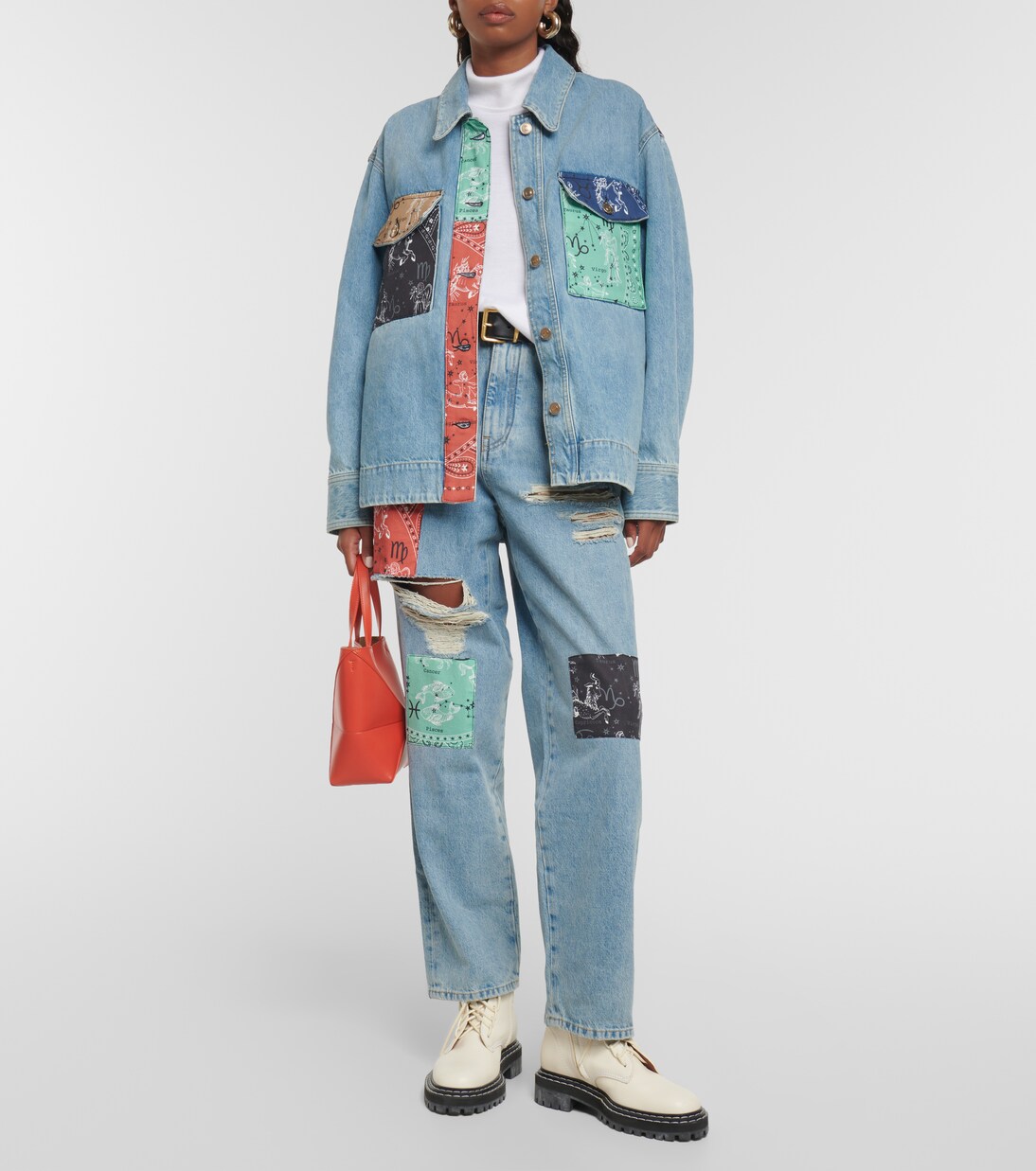 The Twelve Signs patchwork jeans | Alanui