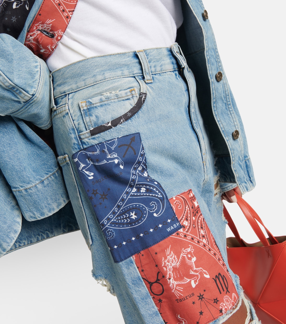 The Twelve Signs patchwork jeans | Alanui