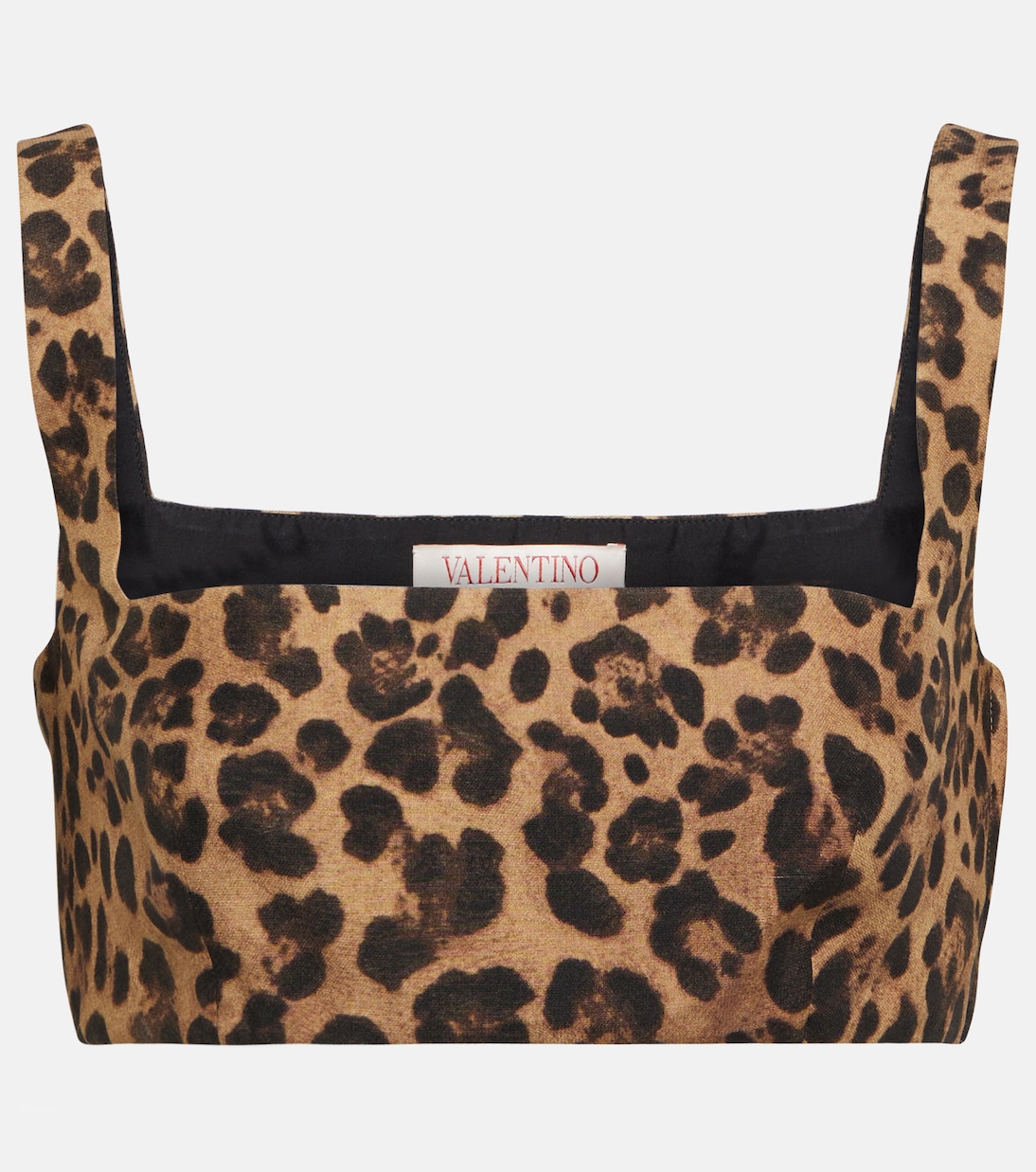 Crêpe Couture leopard-print crop top | Valentino