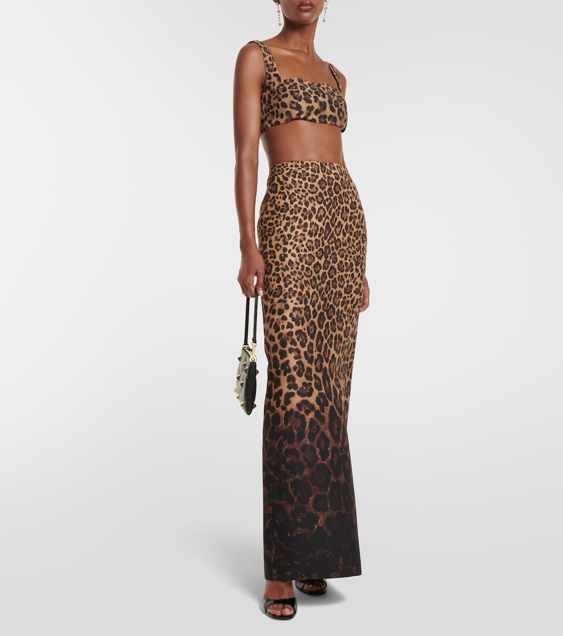 Crêpe Couture leopard-print crop top | Valentino