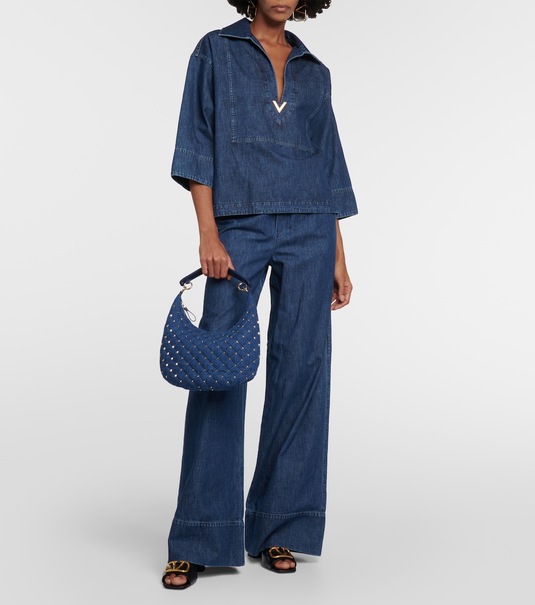 Top in denim di chambray | Valentino
