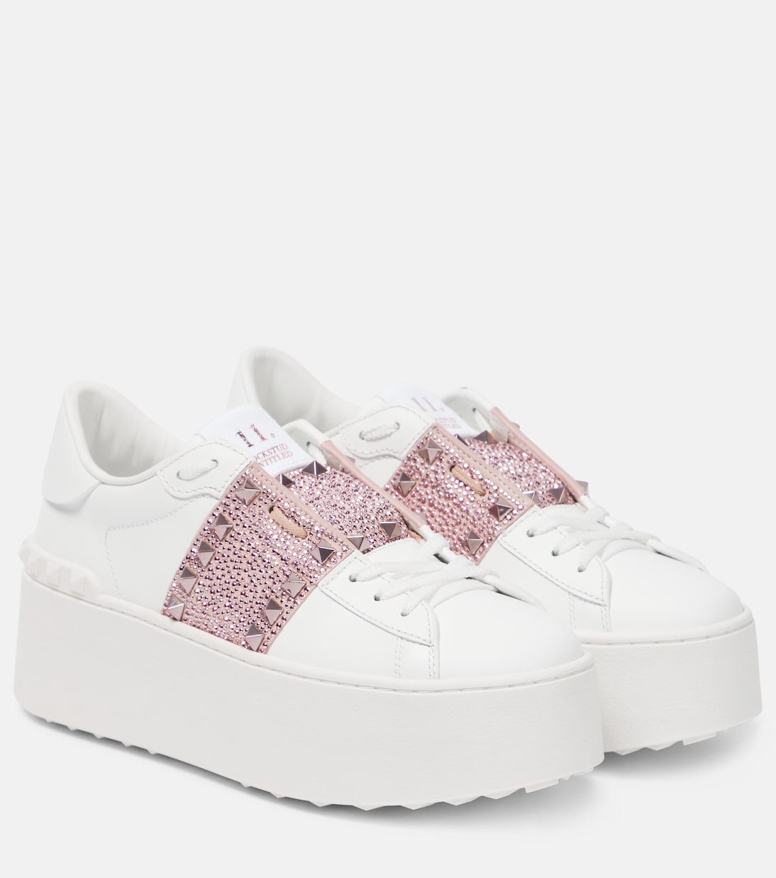 Rockstud Untitled leather platform sneakers | Valentino Garavani