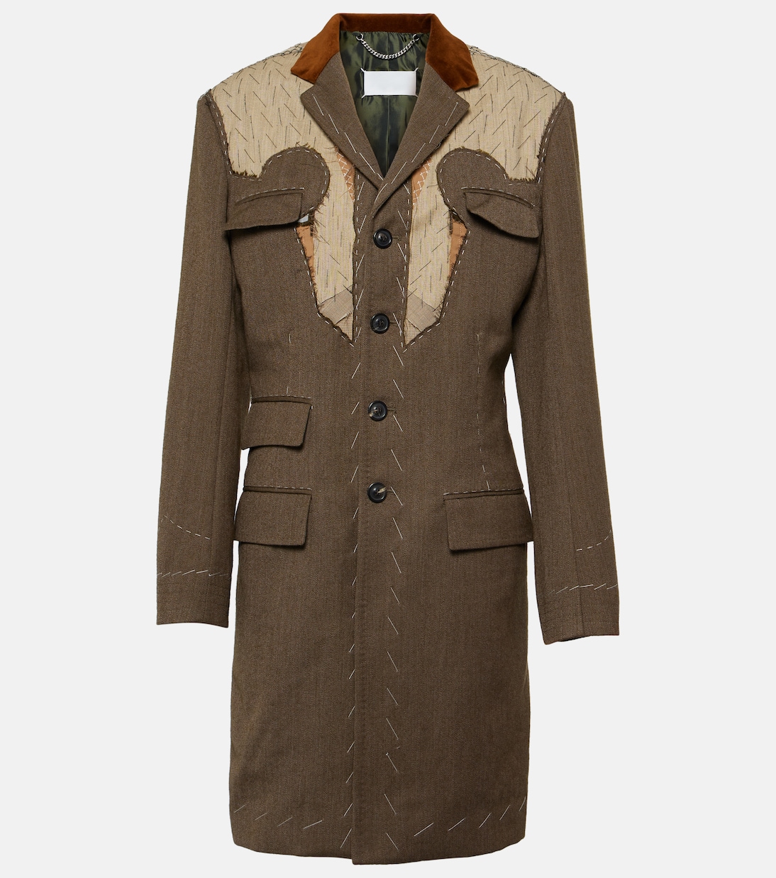 Abrigo de lana de botonadura simple | Maison Margiela