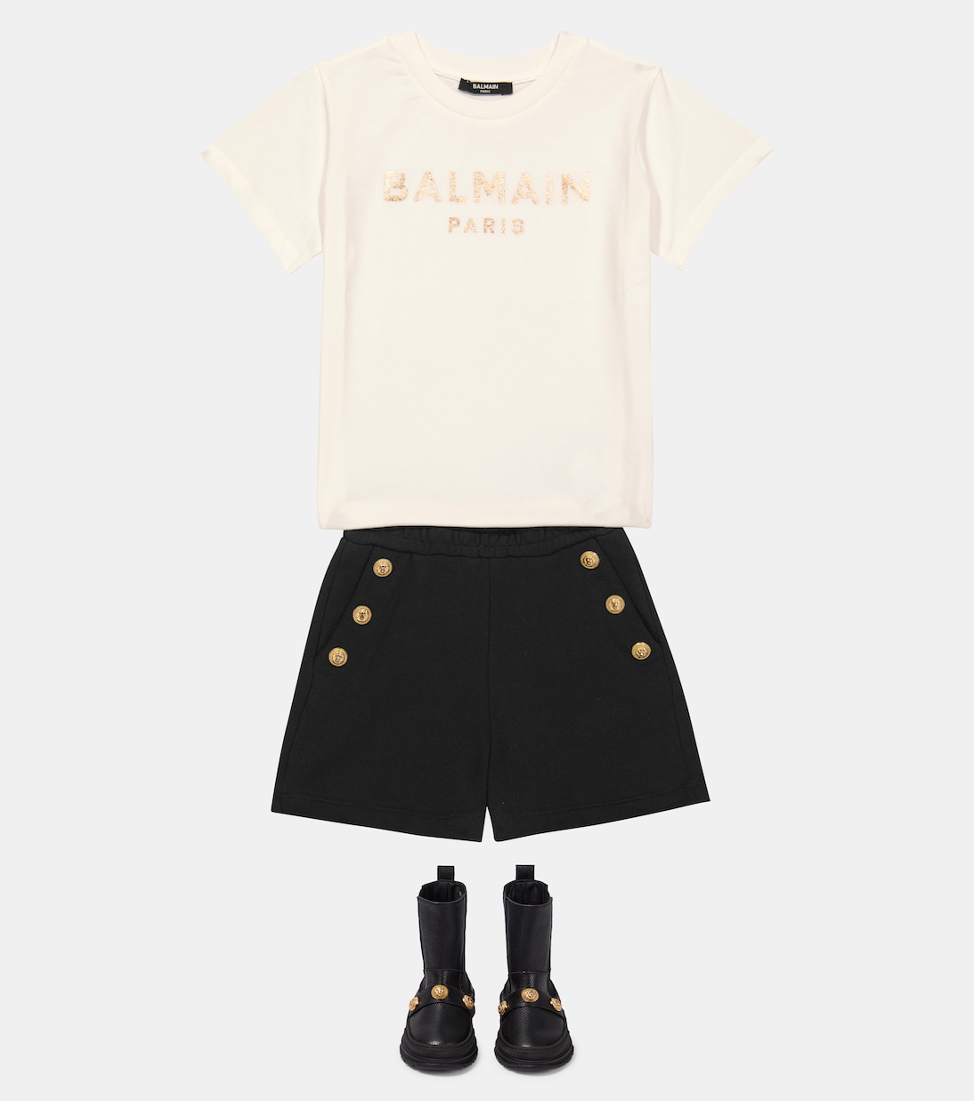 Camiseta en jersey de algodón con logo | Balmain Kids
