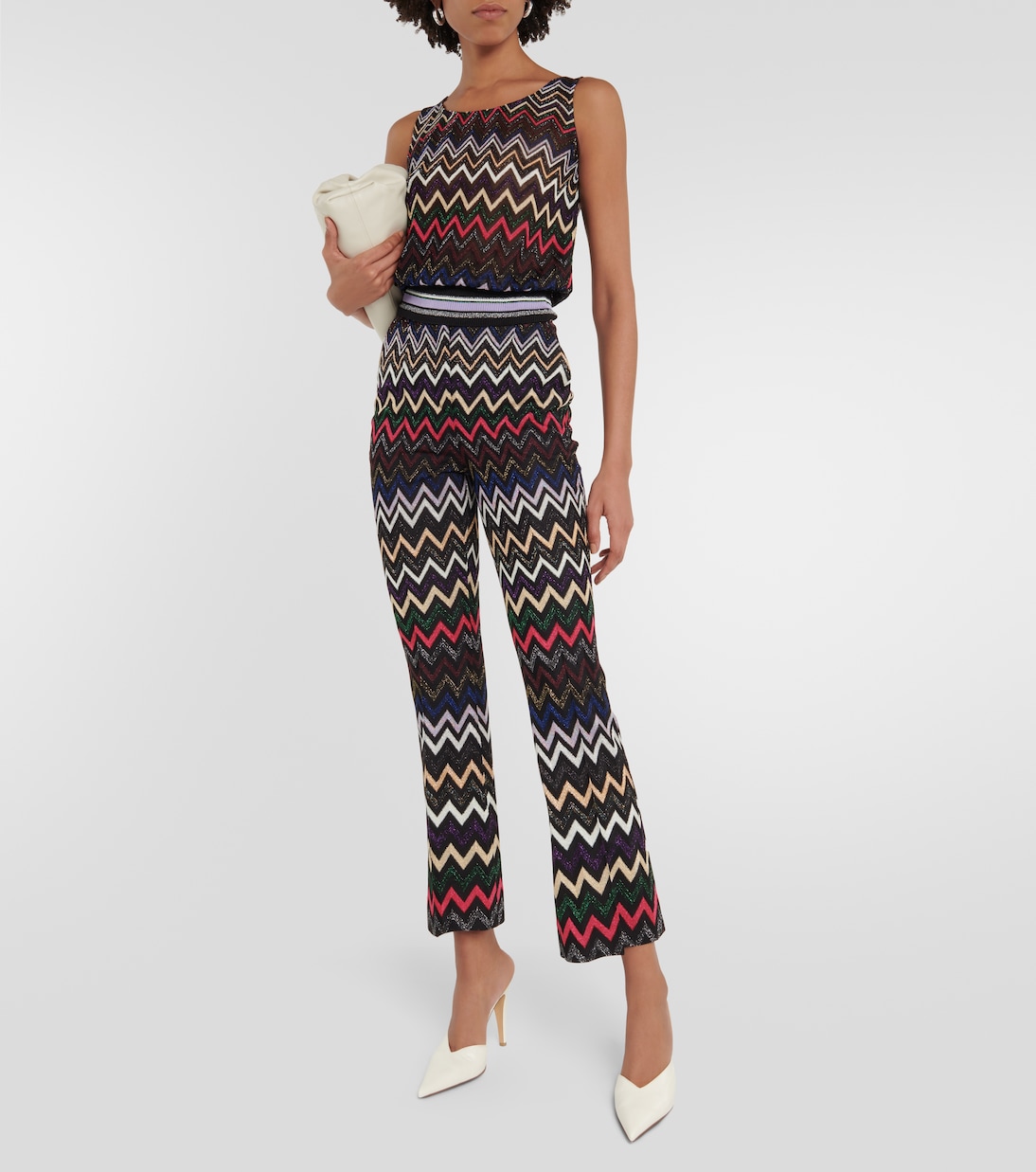 Pantaloni cropped a vita alta a zig-zag | Missoni