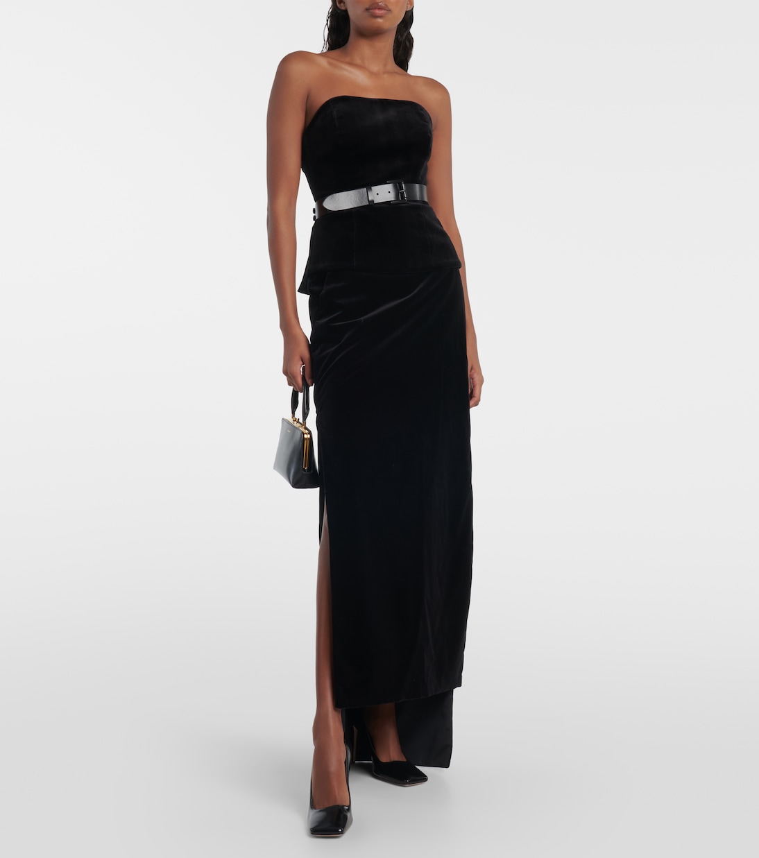 Bustier Giubba in velluto con cintura in pelle | Max Mara
