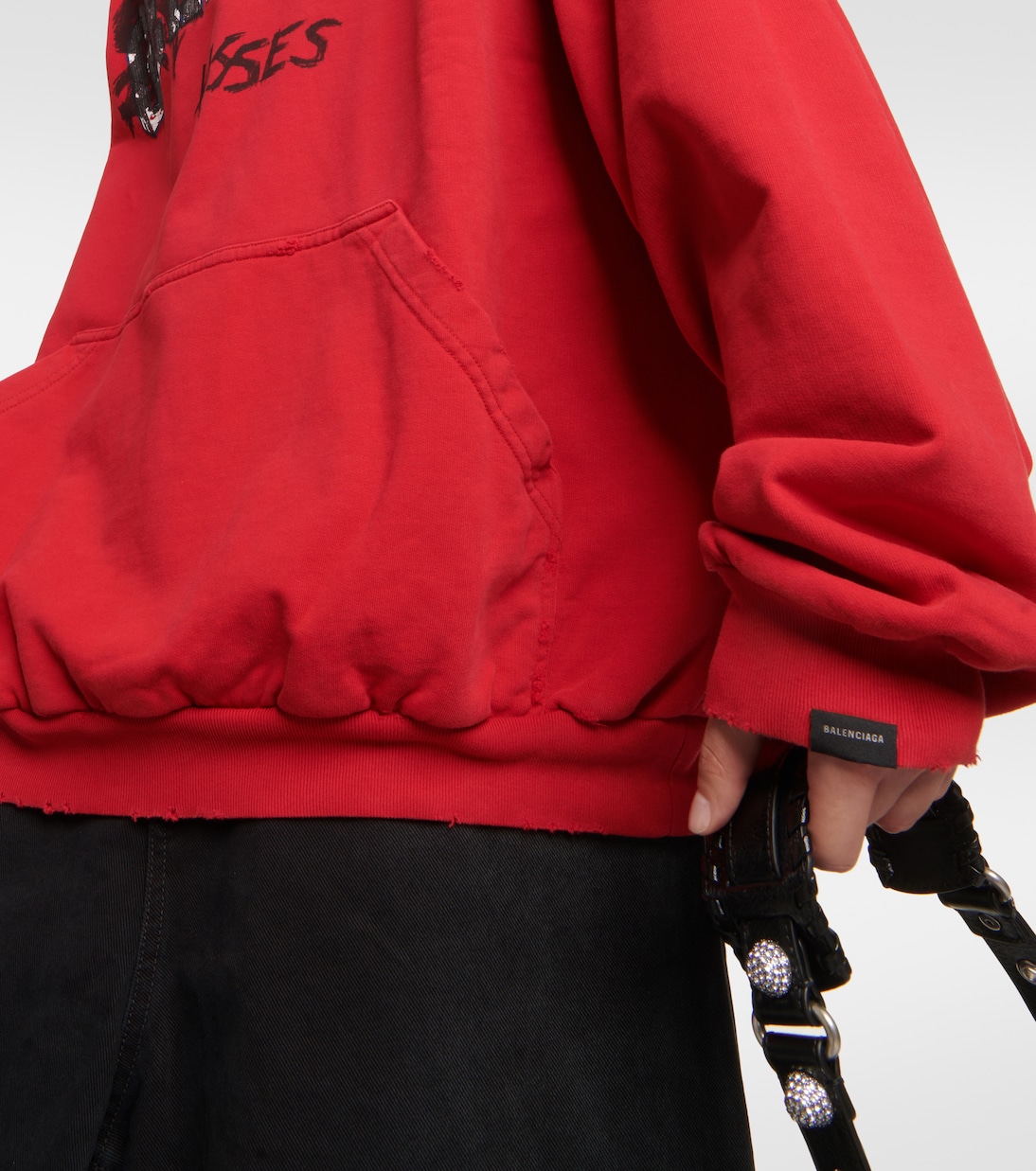Sweat-shirt à capuche imprimé en coton | Balenciaga
