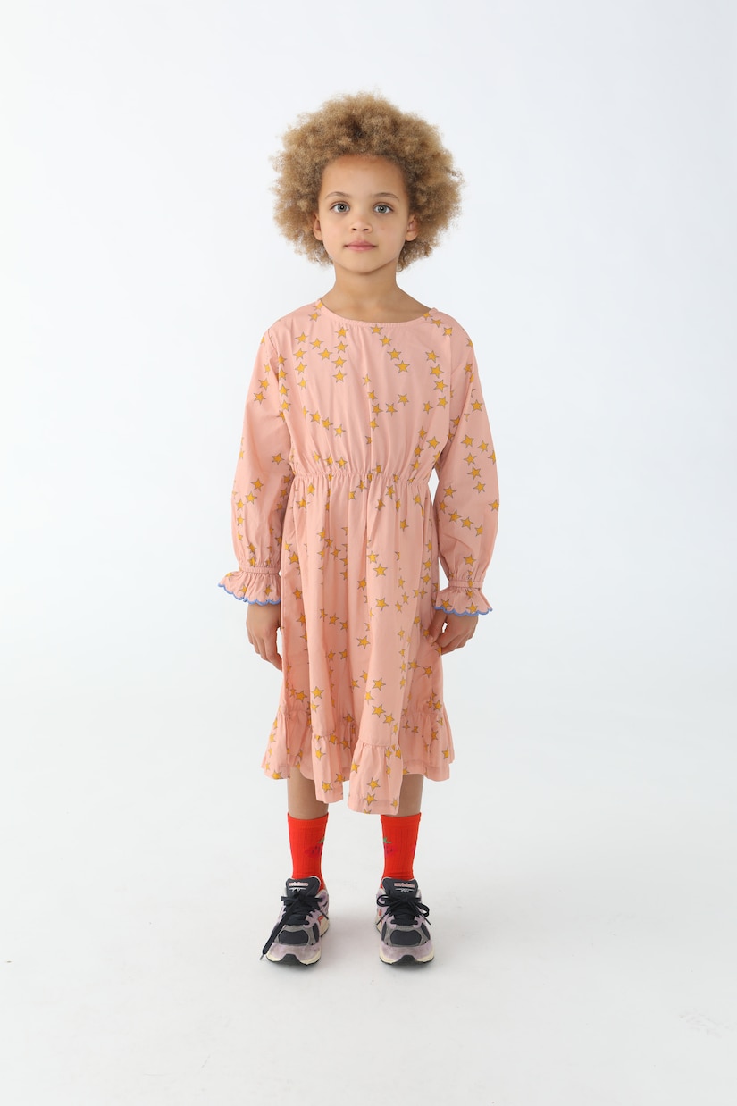 Kleid Tiny Stars Frills aus Baumwolle | Tinycottons