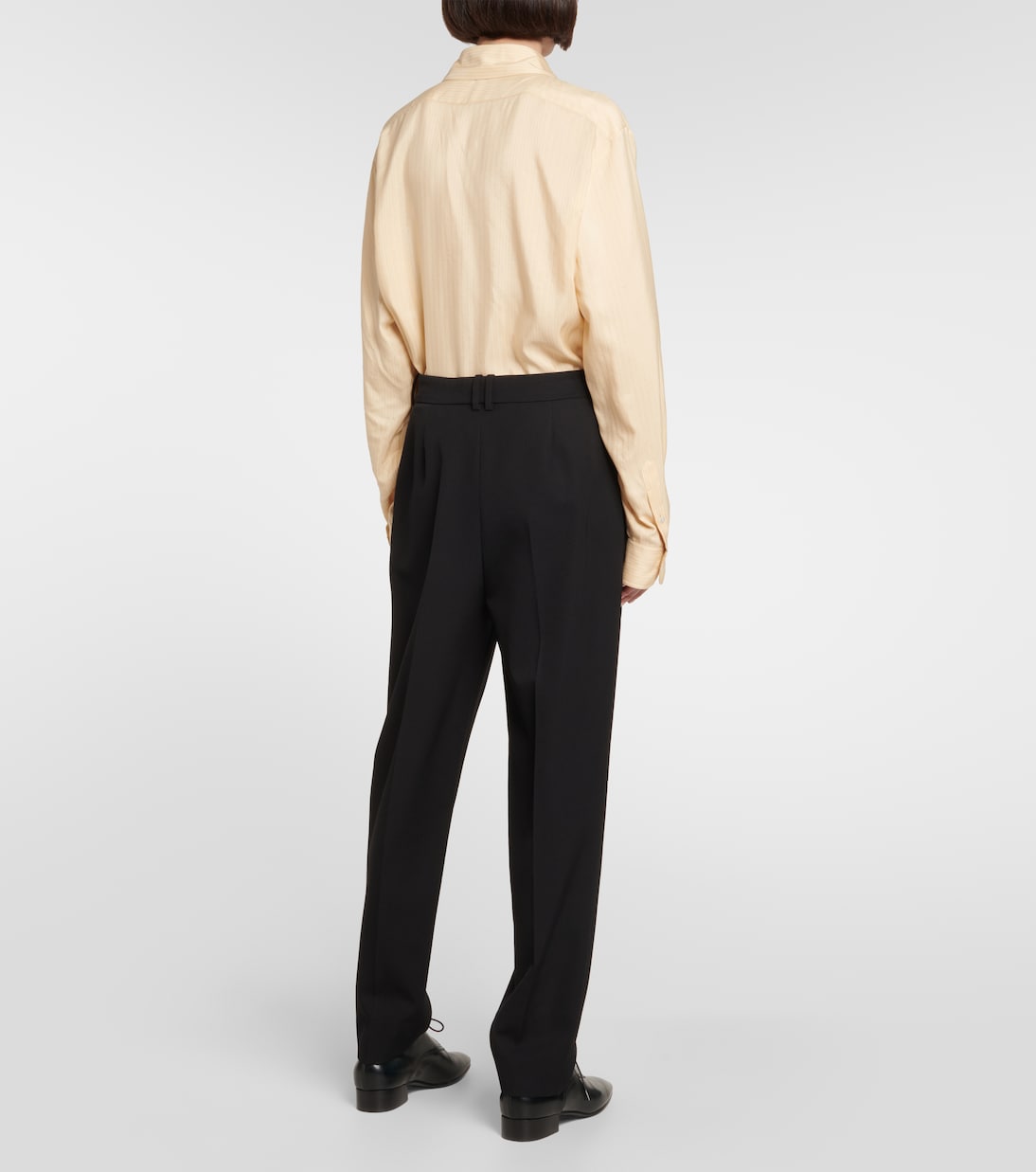 Corby high-rise wool twill straight pants | The Row