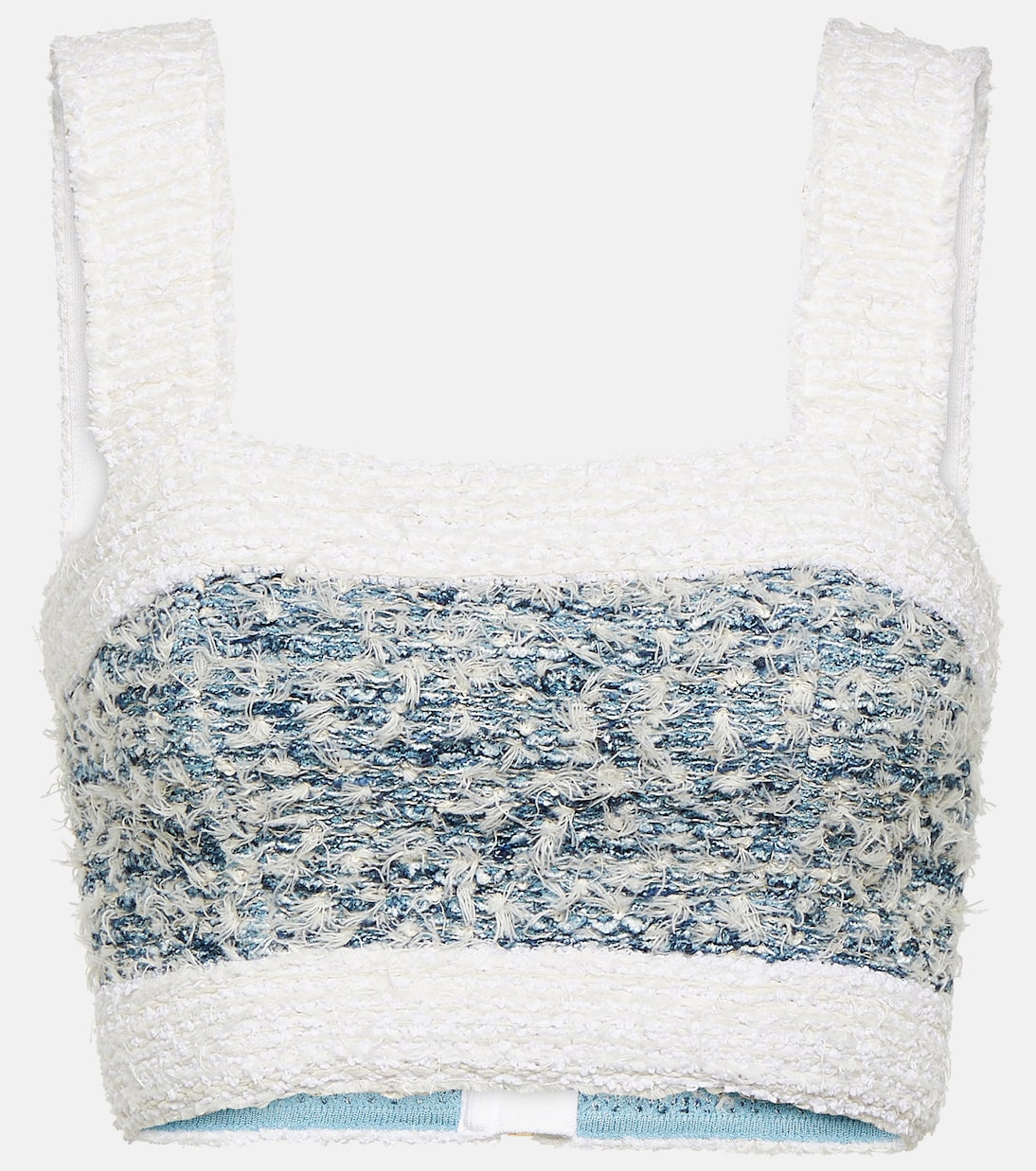 Crop top de denim de tweed | Balmain