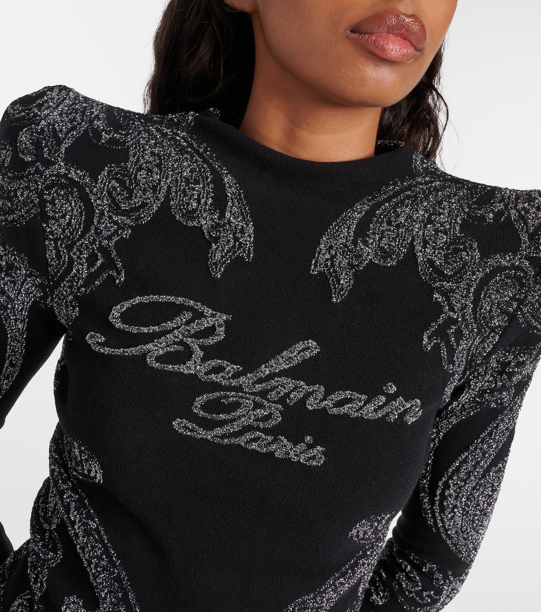 Top in jersey di misto cotone paisley | Balmain