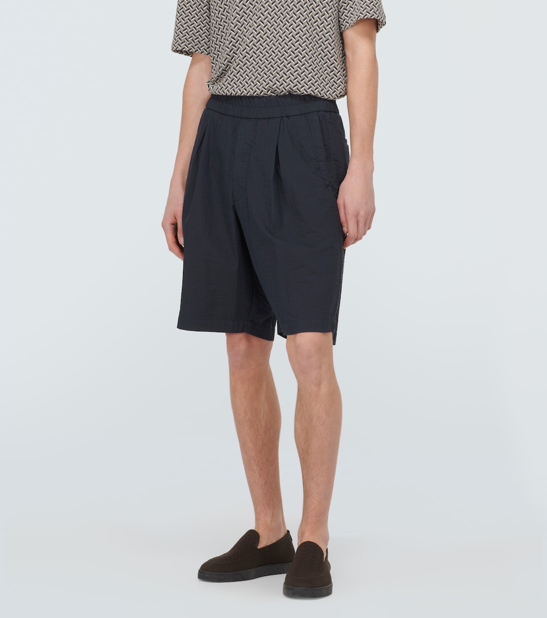 Bermudas de mezcla de algodón plisadas | Giorgio Armani