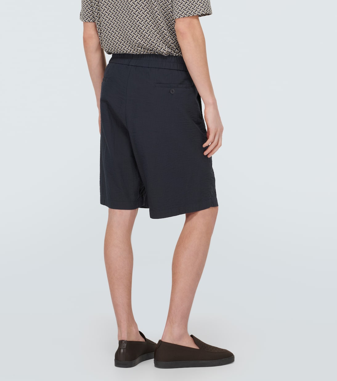 Bermudas de mezcla de algodón plisadas | Giorgio Armani