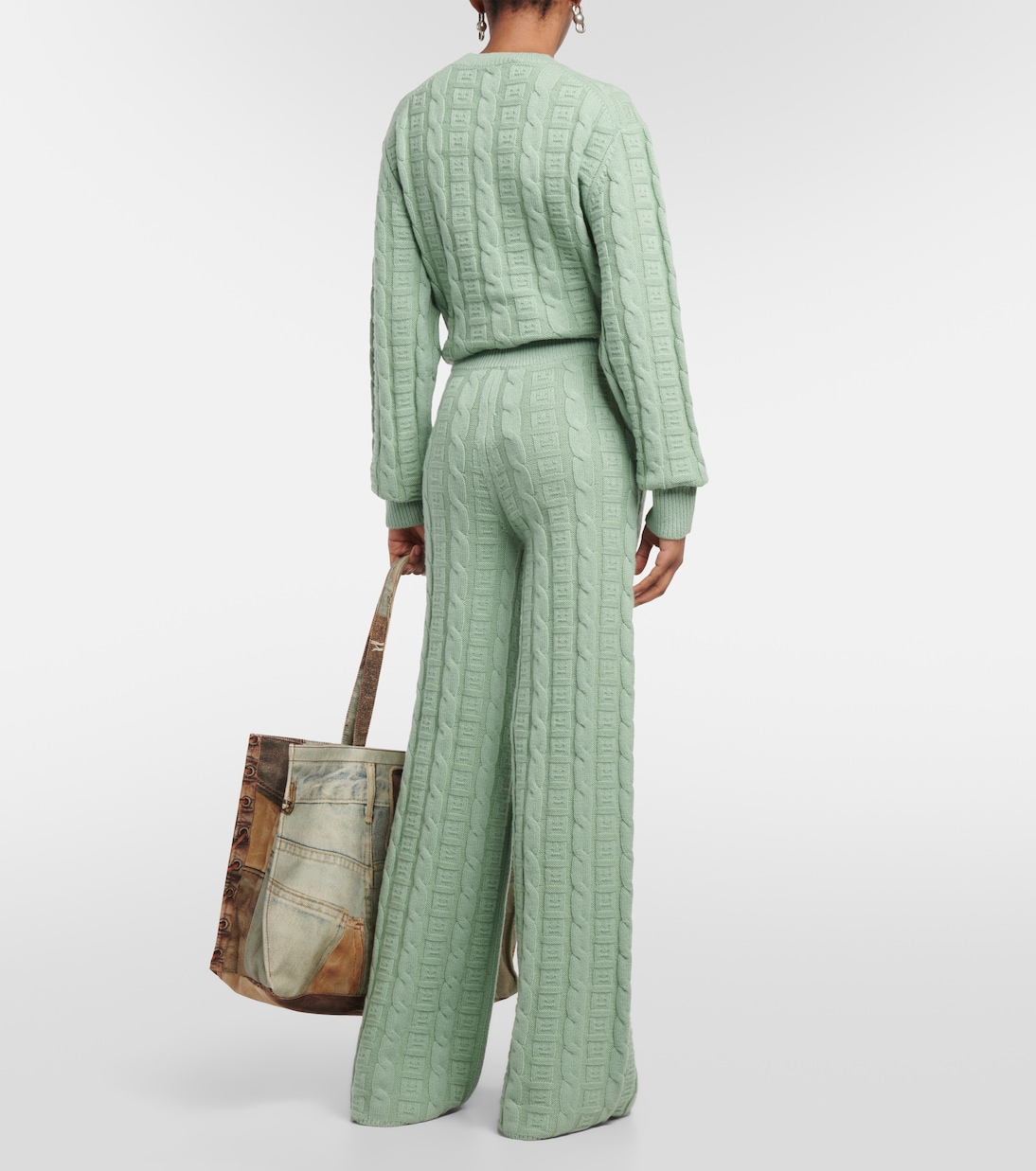 Kong cable-knit wool-blend straight pants | Acne Studios