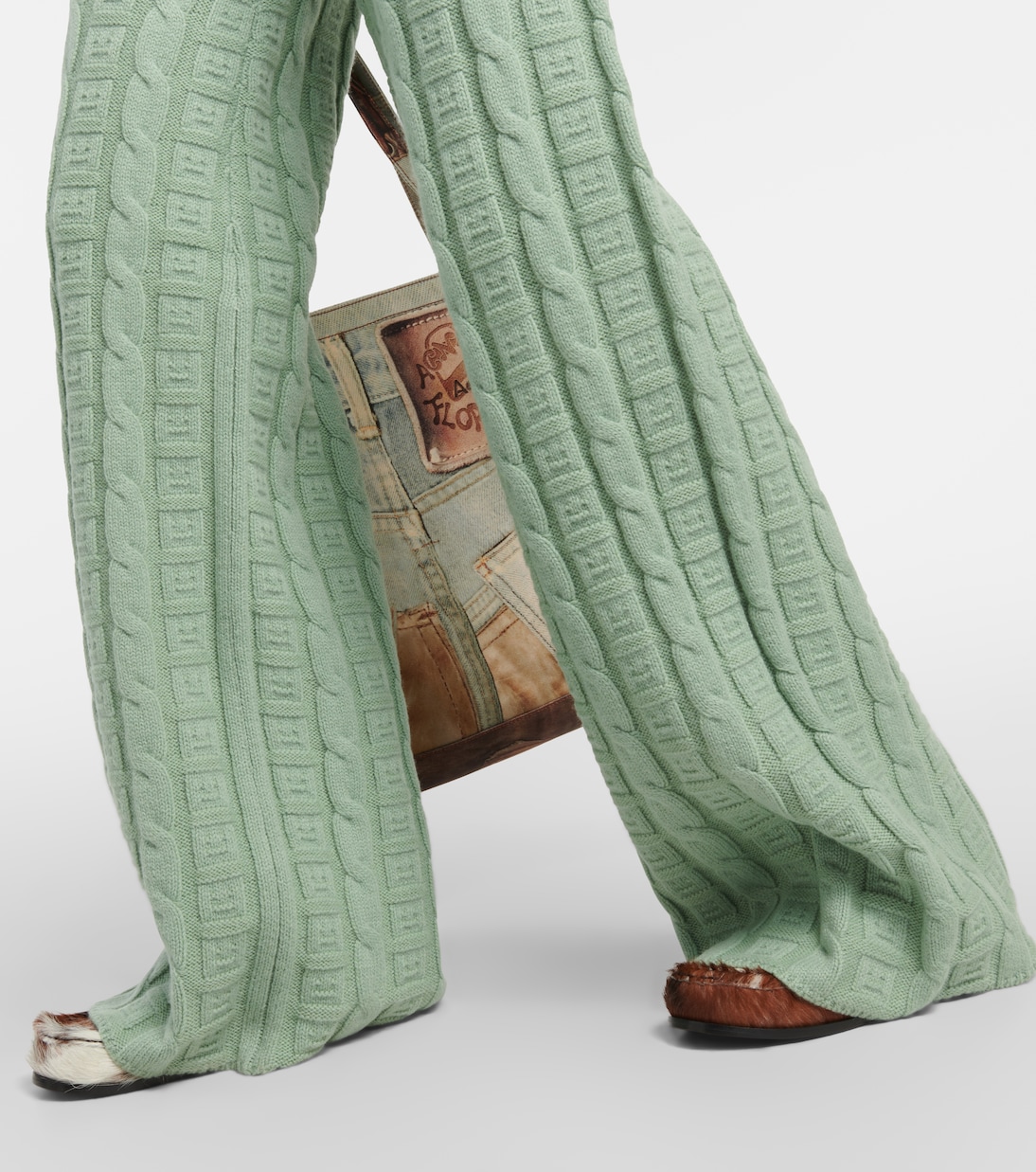Kong cable-knit wool-blend straight pants | Acne Studios