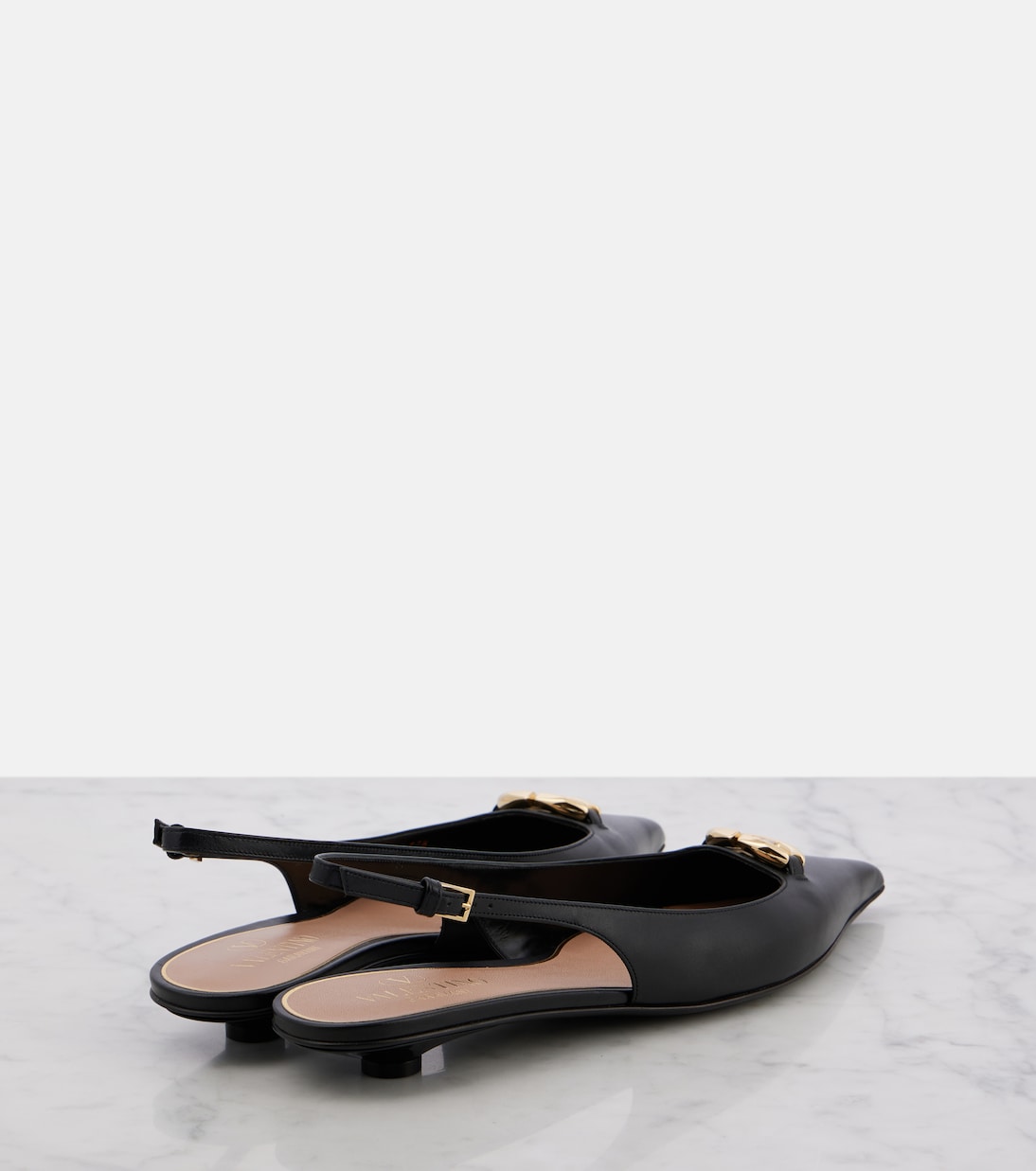 VLogo Signature leather slingback pumps | Valentino Garavani