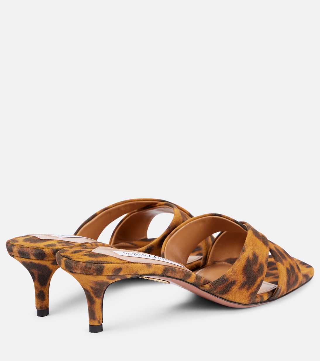 Mules Divine 50 en daim à motif léopard | Aquazzura