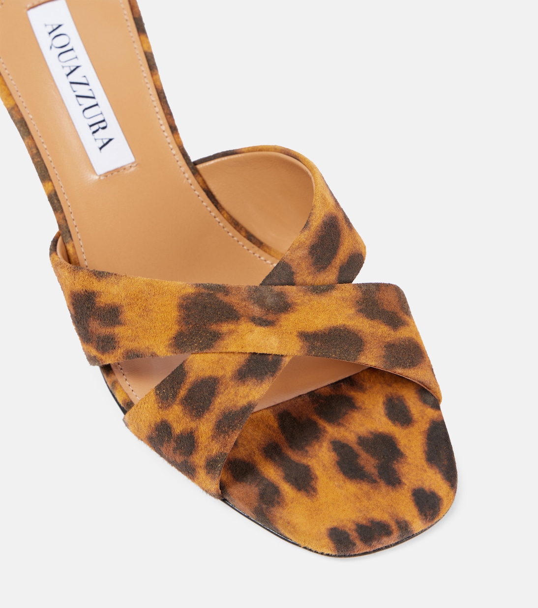 Mules Divine 50 en daim à motif léopard | Aquazzura
