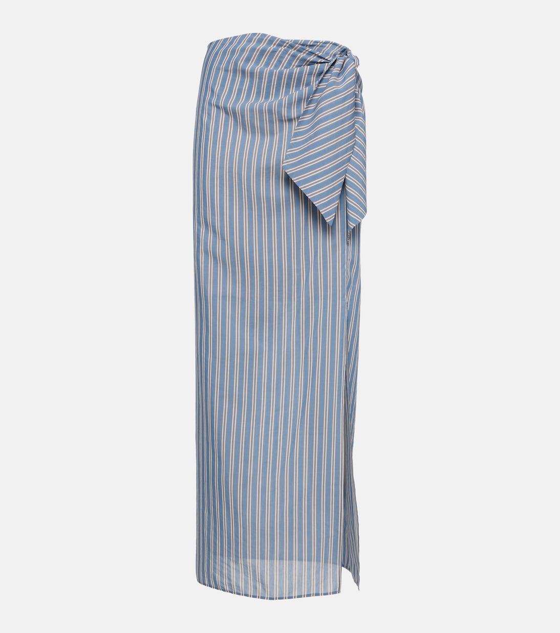 Striped cotton and silk wrap skirt | Brunello Cucinelli
