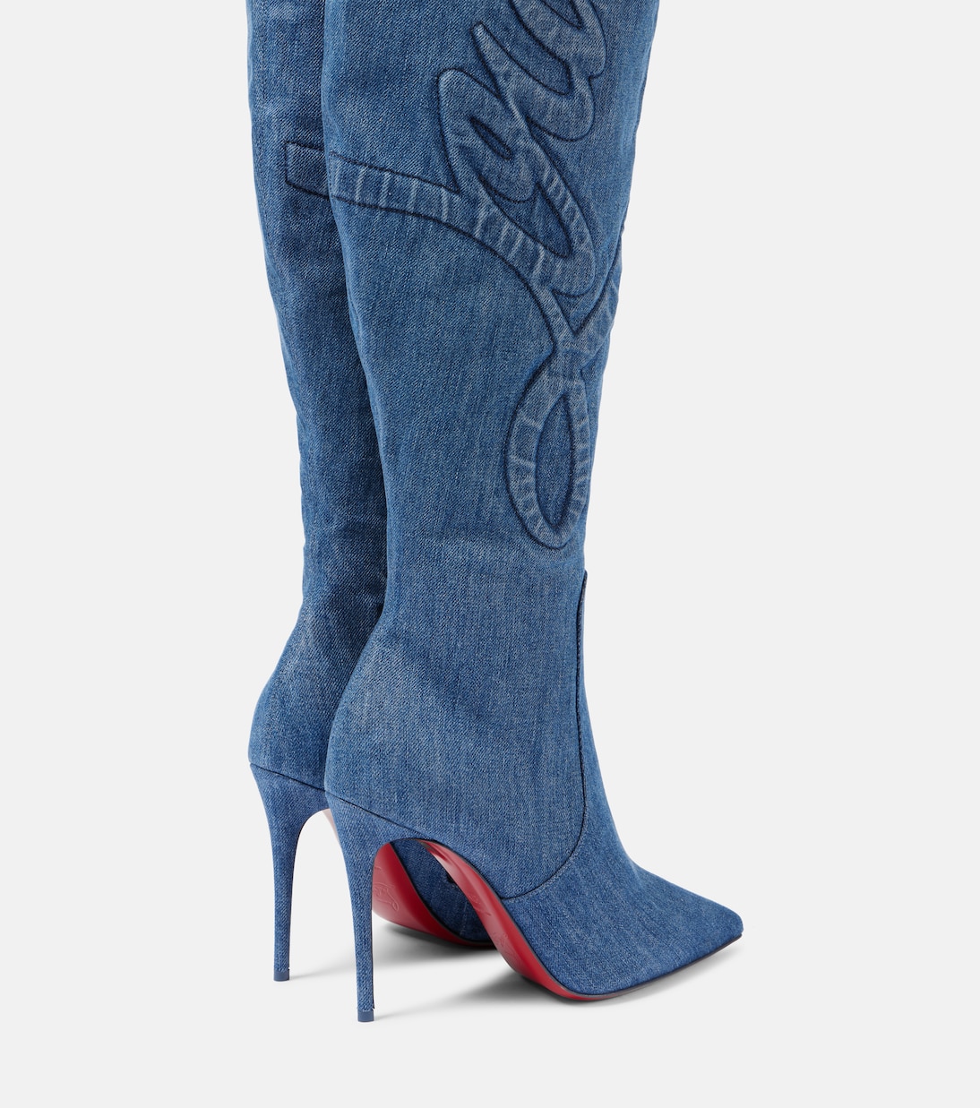 Kate Botta Alta 100 denim over-the-knee boots | Christian Louboutin