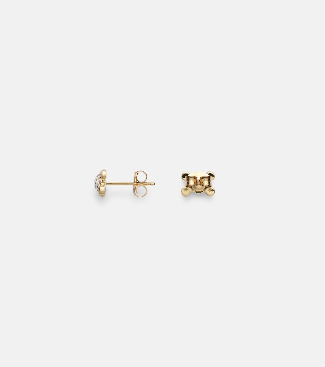 Boucles d'oreilles Diamond Cross Stitch en or 14 ct et diamants blancs | Stone and Strand