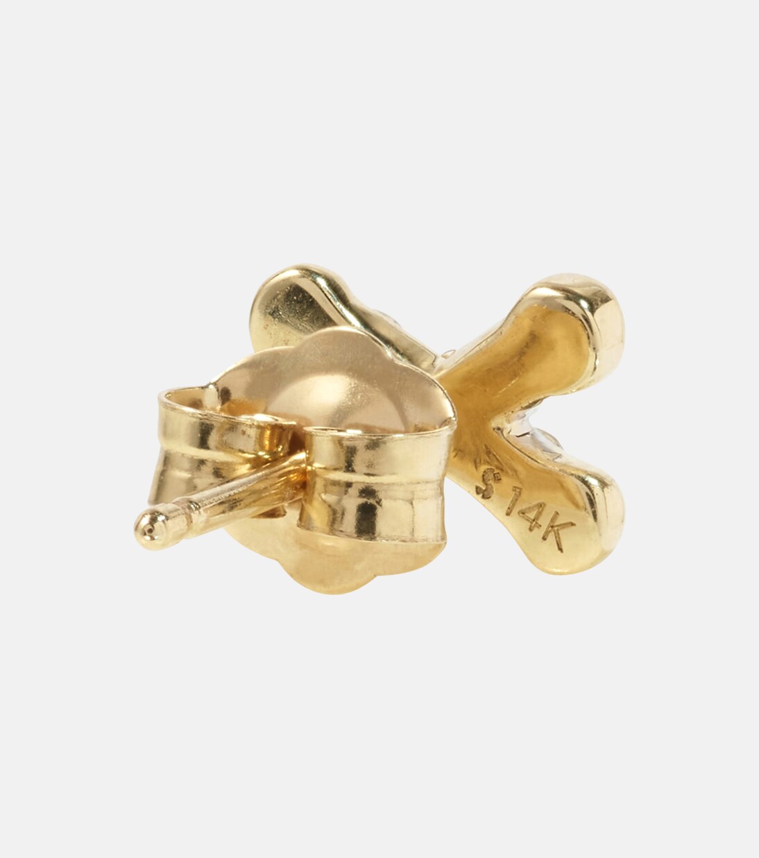 Orecchini a croce in oro 14kt con diamanti bianchi, design moderno per giovani - STONE AND STRAND