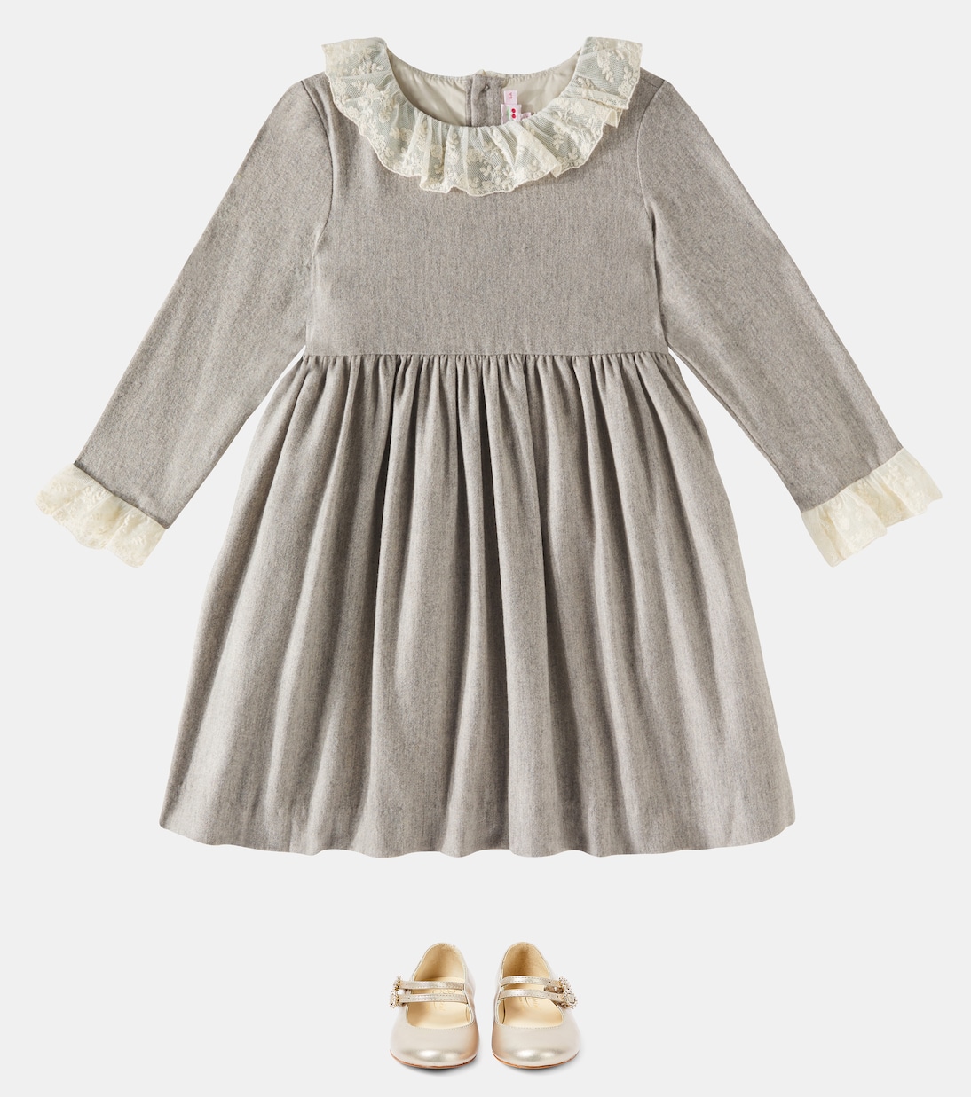 Abito Flavie in flanella con tulle | Bonpoint